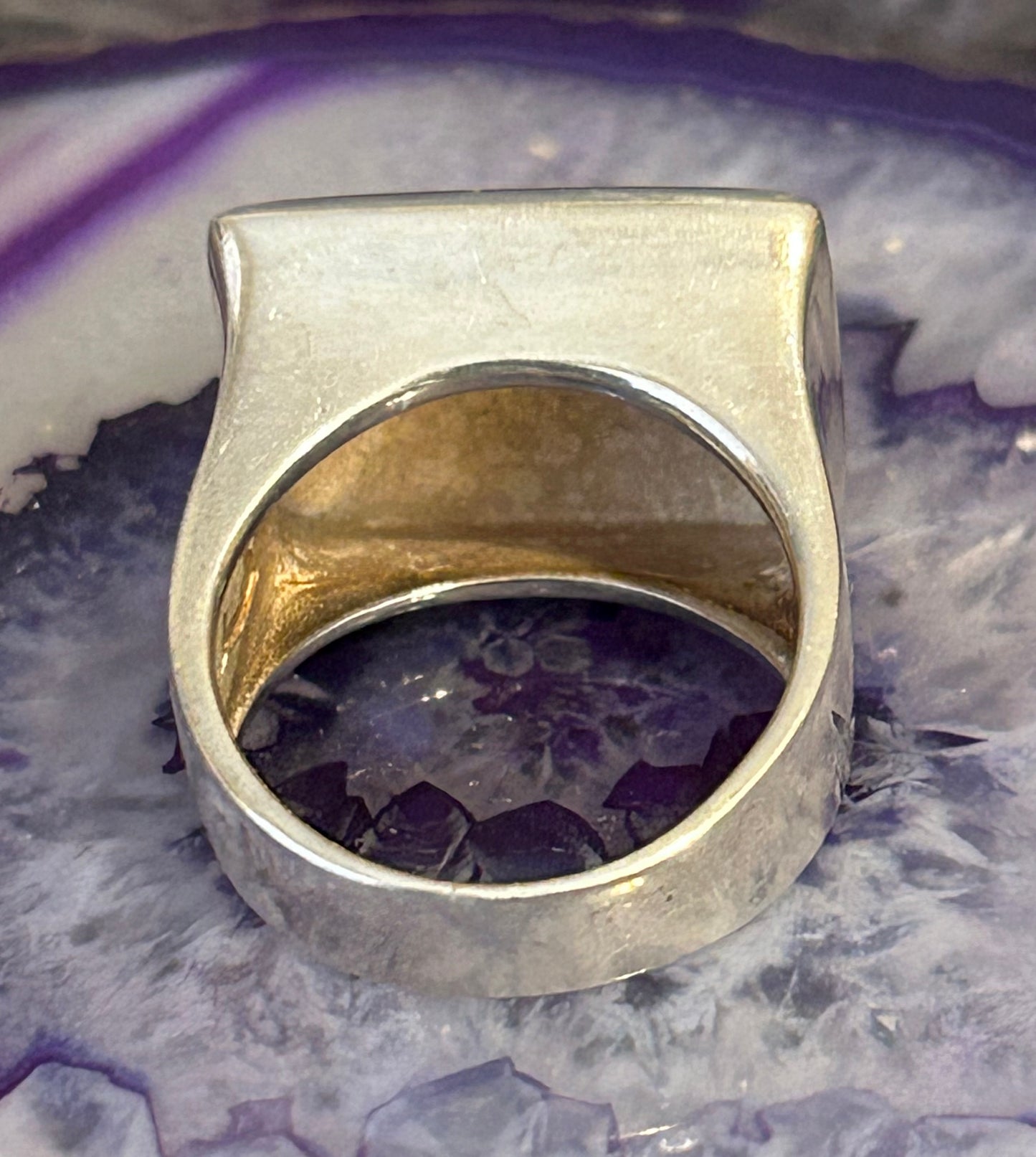 Vintage Sterling Silver Modernist Ring Size • 8
