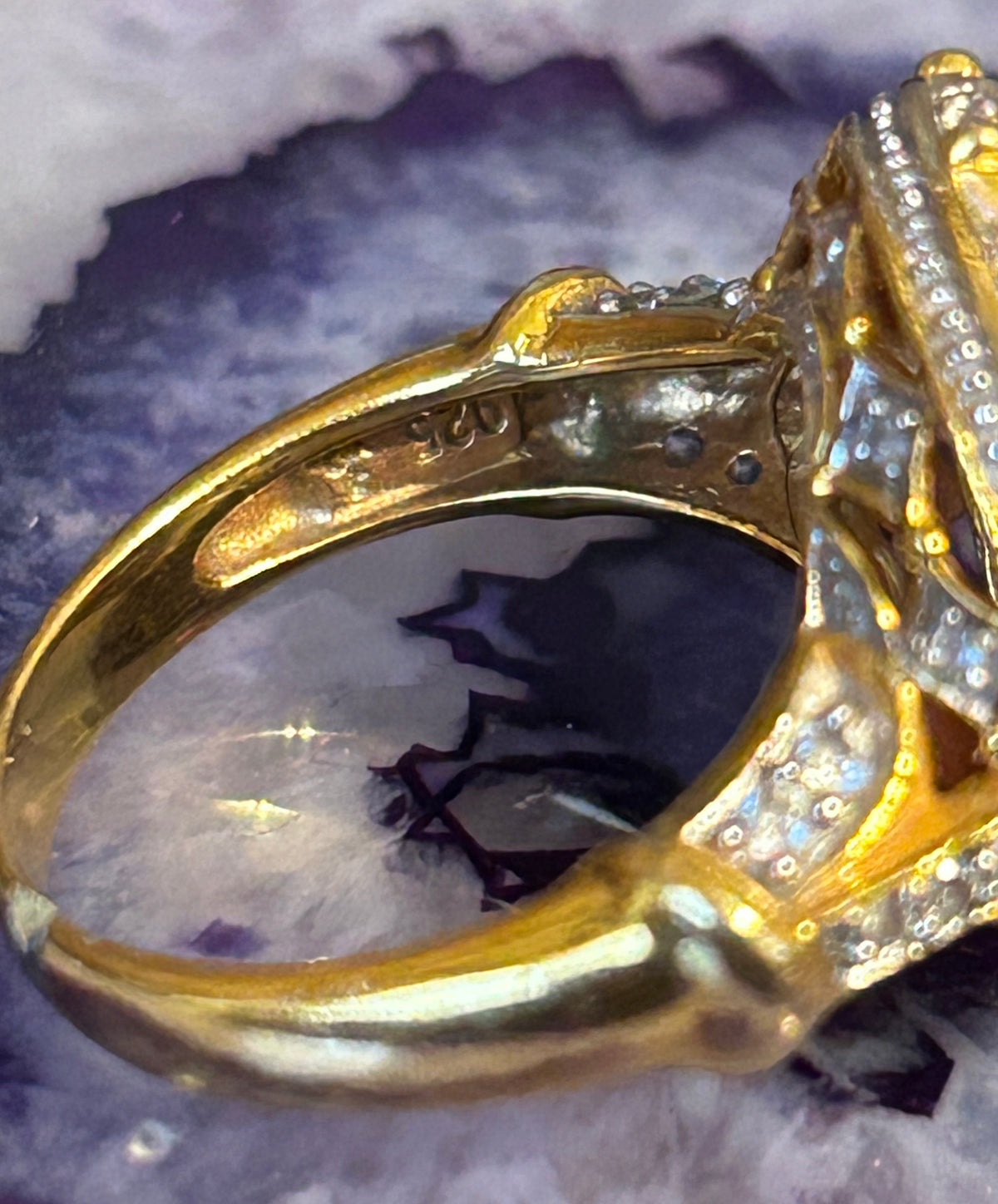 Vintage Gold Over Sterling Silver Ruby Ring Size 7