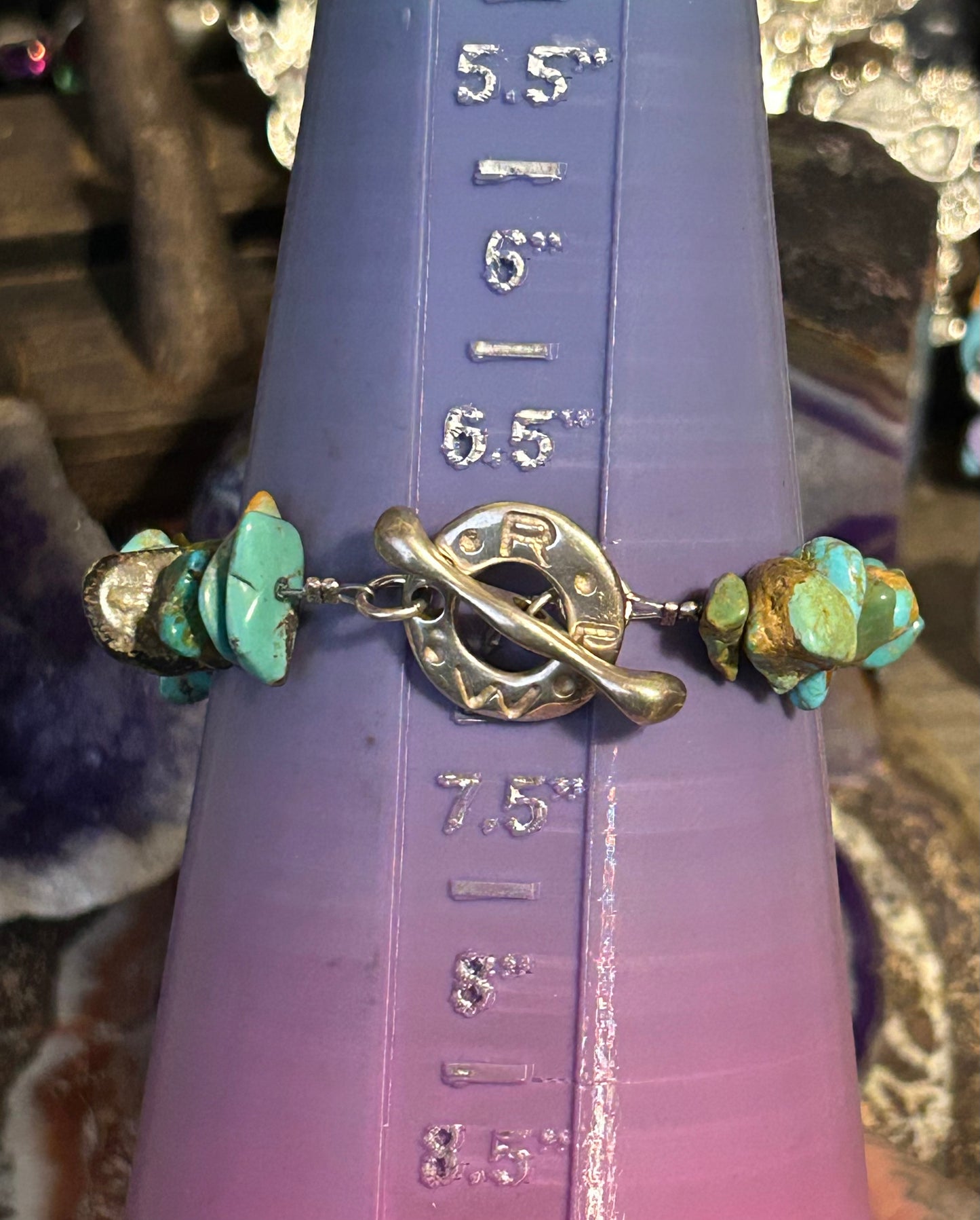 Sterling Silver RLM Robert Lee Morris Turquoise & Silver Toggle Bracelet