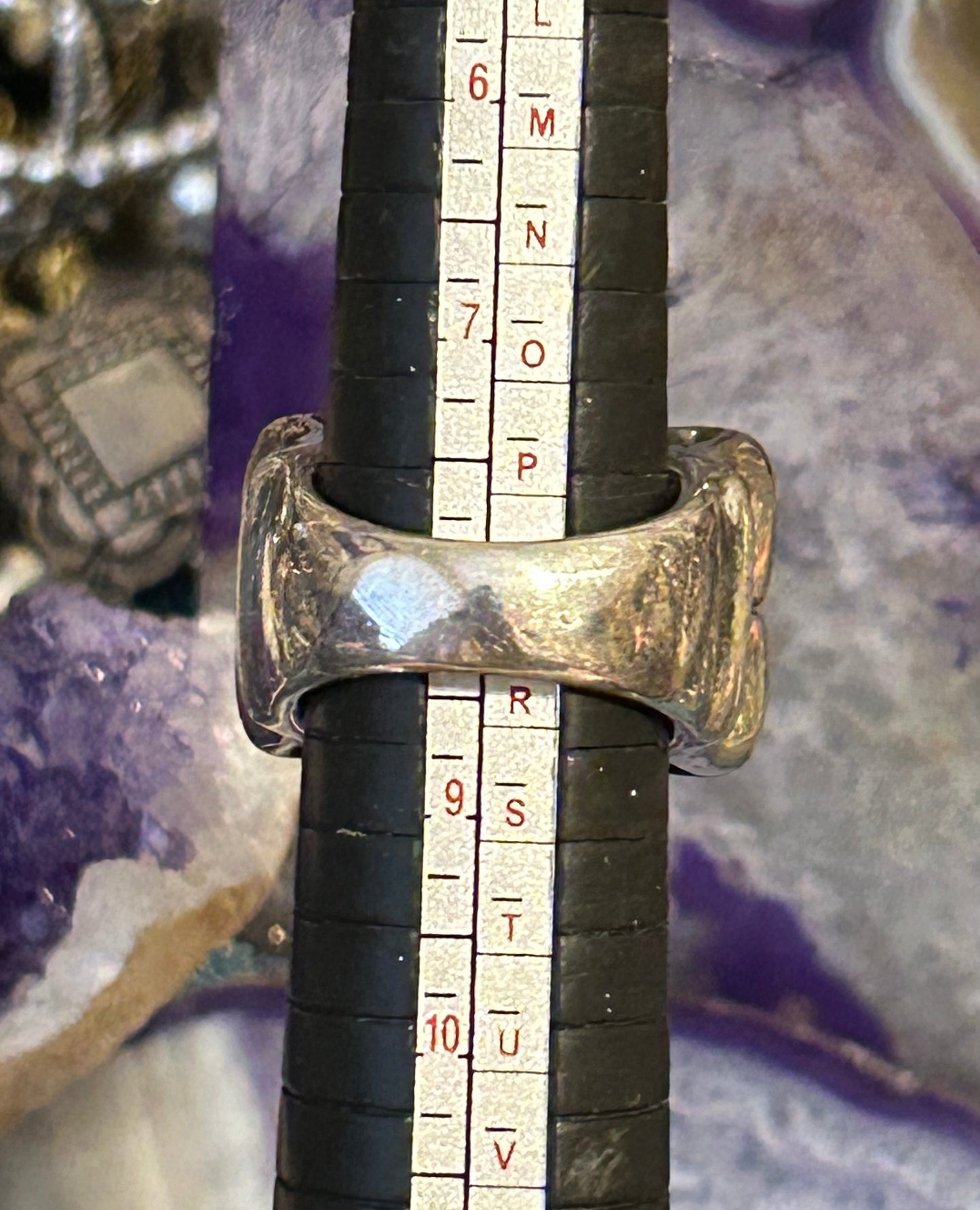 Vintage Sterling Silver Chunky Denim Lapis Ring • Size 8