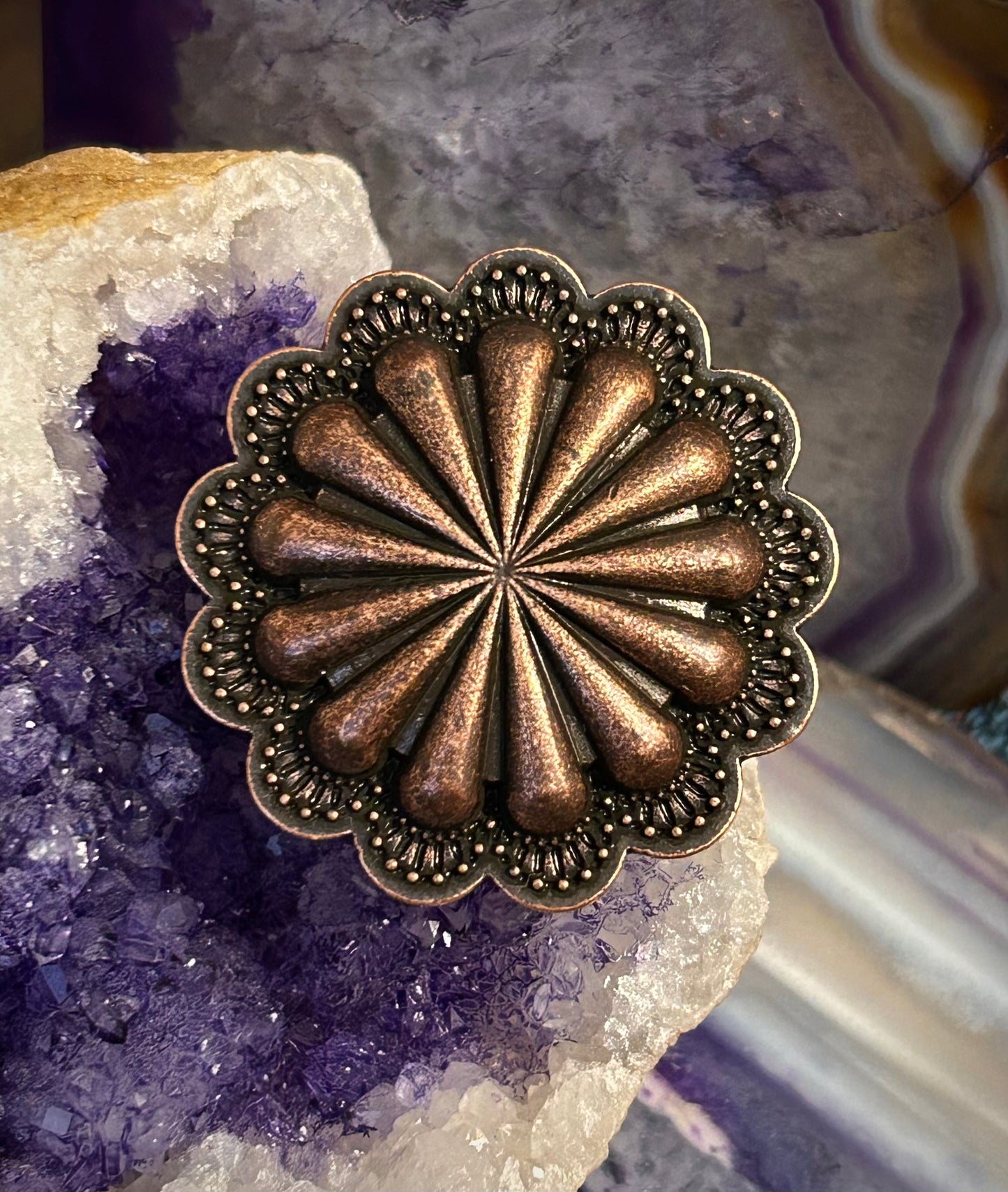 Copper Large Concho Stretch Ring