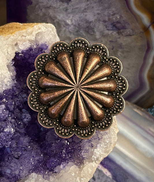 Copper Large Concho Stretch Ring