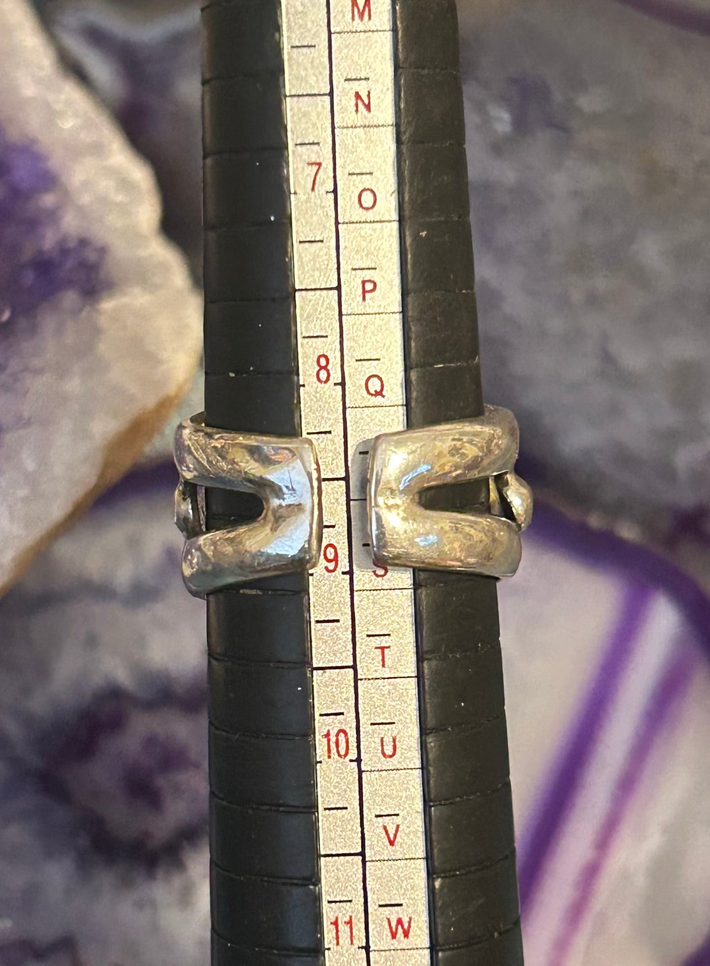 Sterling Silver Wide Ball Modernist Band Ring Size 8-10