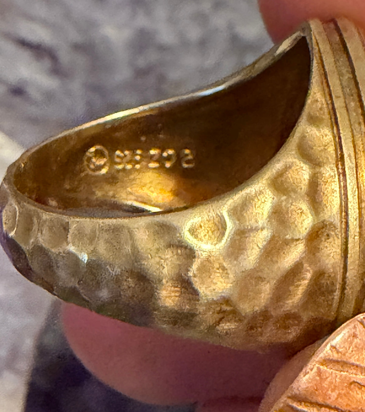 Vintage Gold Over Sterling Silver Touches Of Sparkle Modernist Ring Size 7