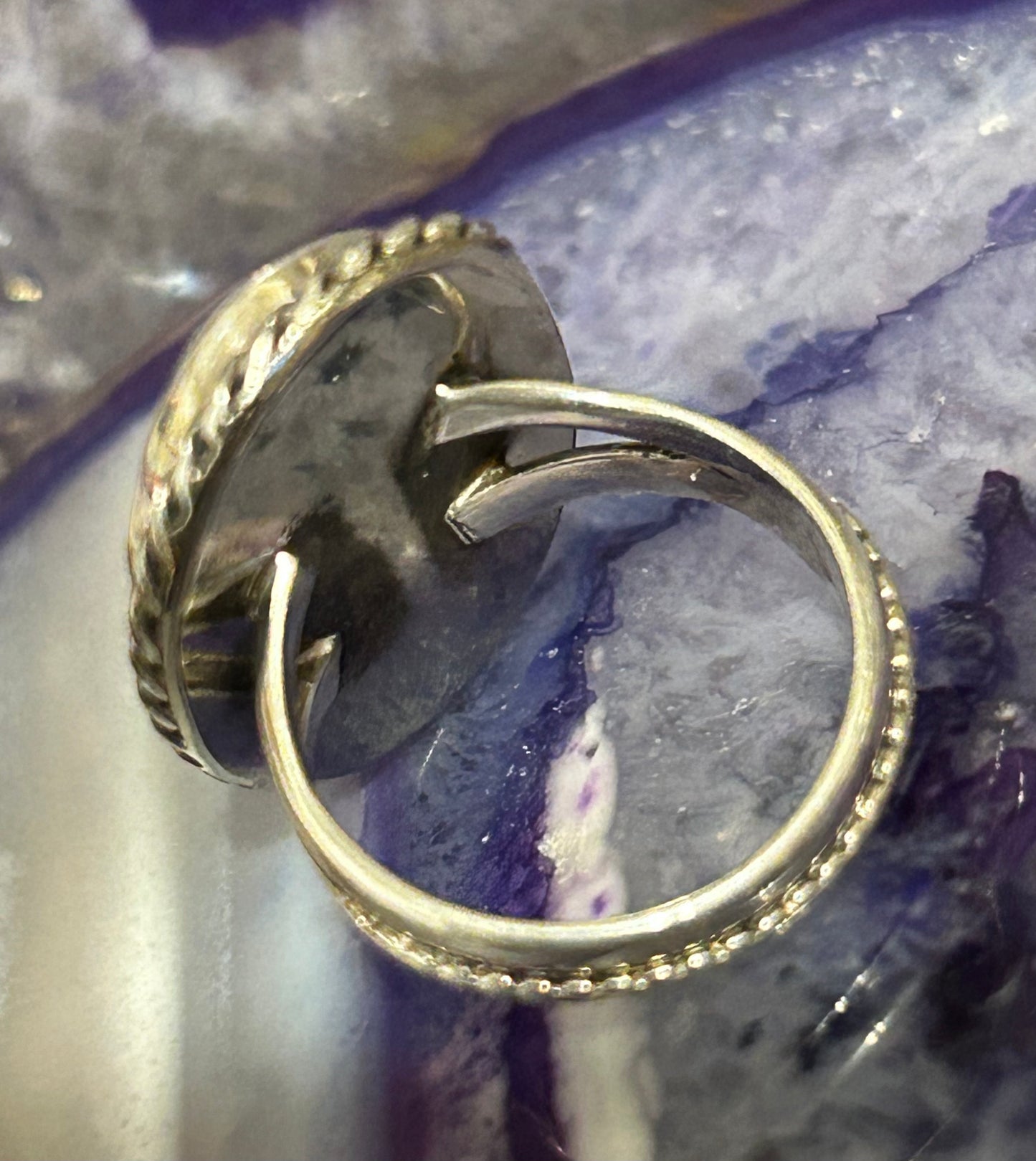 Sterling Silver Zuni Navajo Inlaid Cardinal Bird MOP Gemstone Ring Size 4