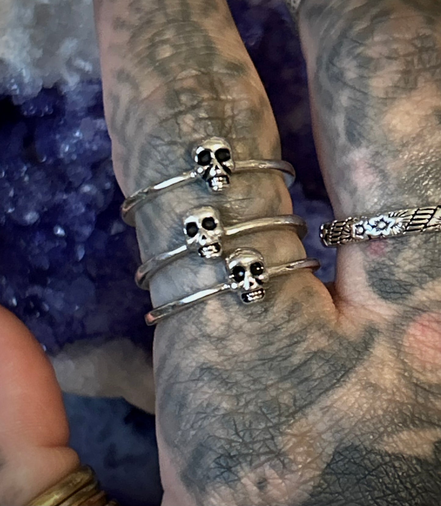 STERLING SILVER SKULL STACKER RINGS