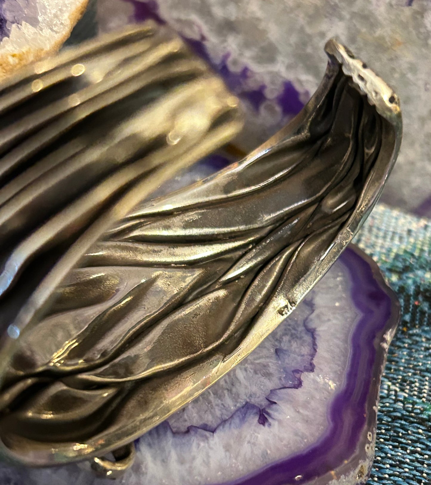 Sterling Silver Taxco Mexico Long Horned Bull Skull Cuff