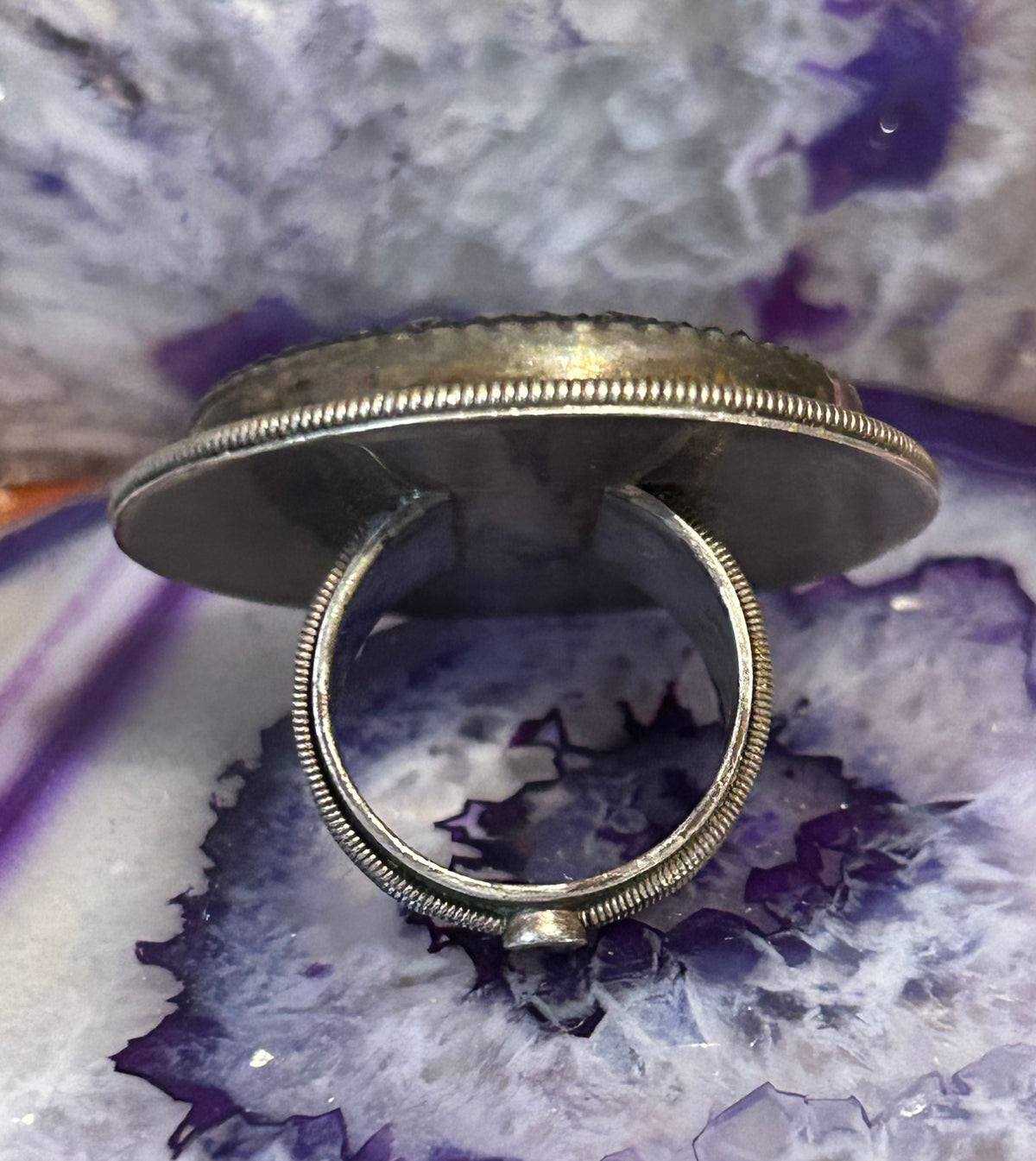 Sterling Silver Mars & Valentine Echo Of Dreamer Purple Sunflower Ring Size 7.75