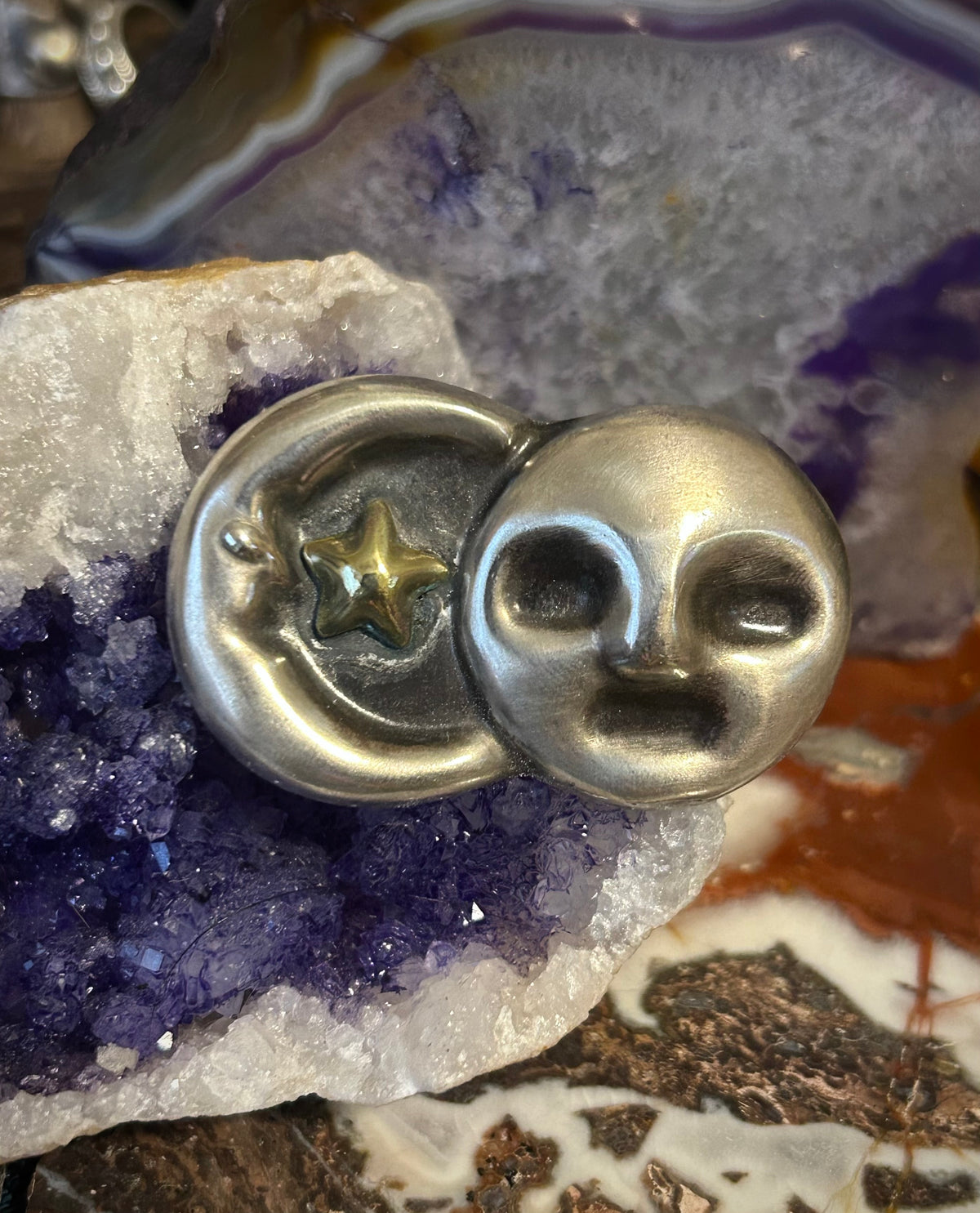 GuzFurbished X Vtg Taxco • Moon, Sun, & Star Statement Ring