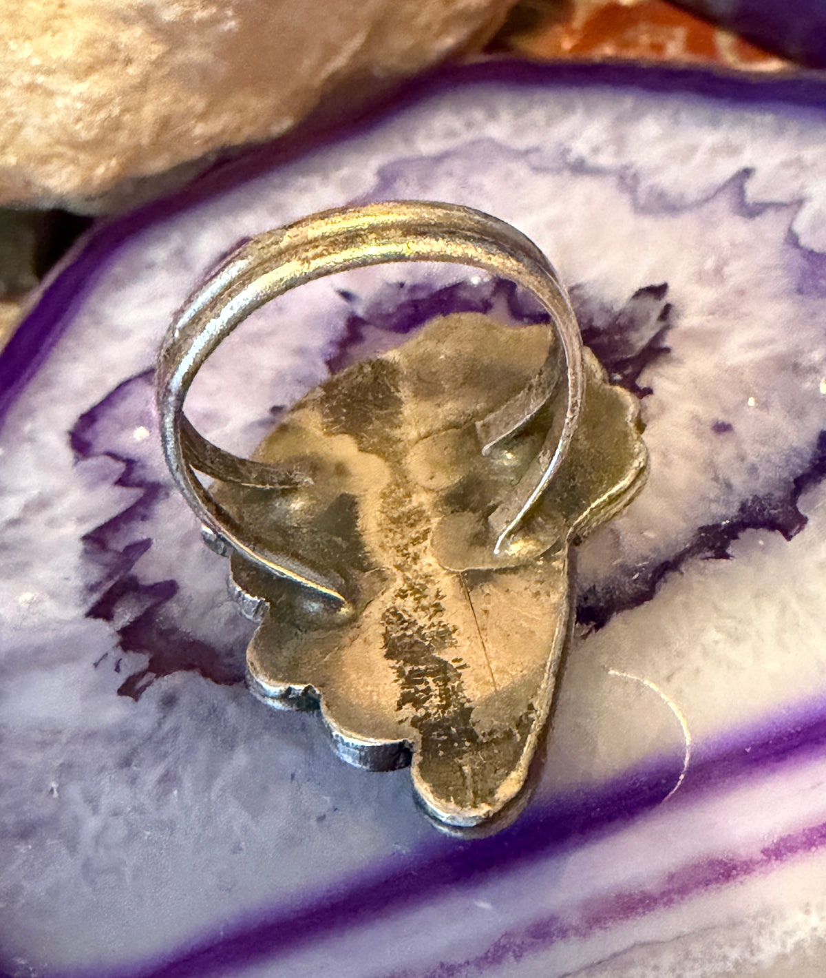 Vintage Sterling Silver Estate Natural Turquoise Ring Size 7.5