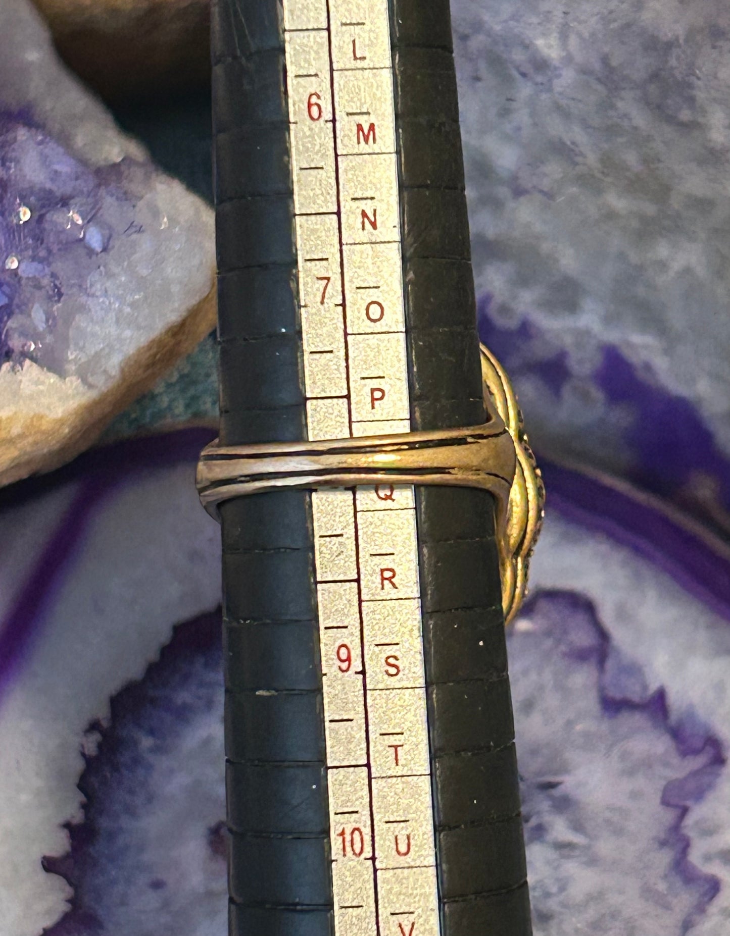 Vintage Barse Sterling Silver And Copper Mixed Metal Ring With Turquoise • Size 8