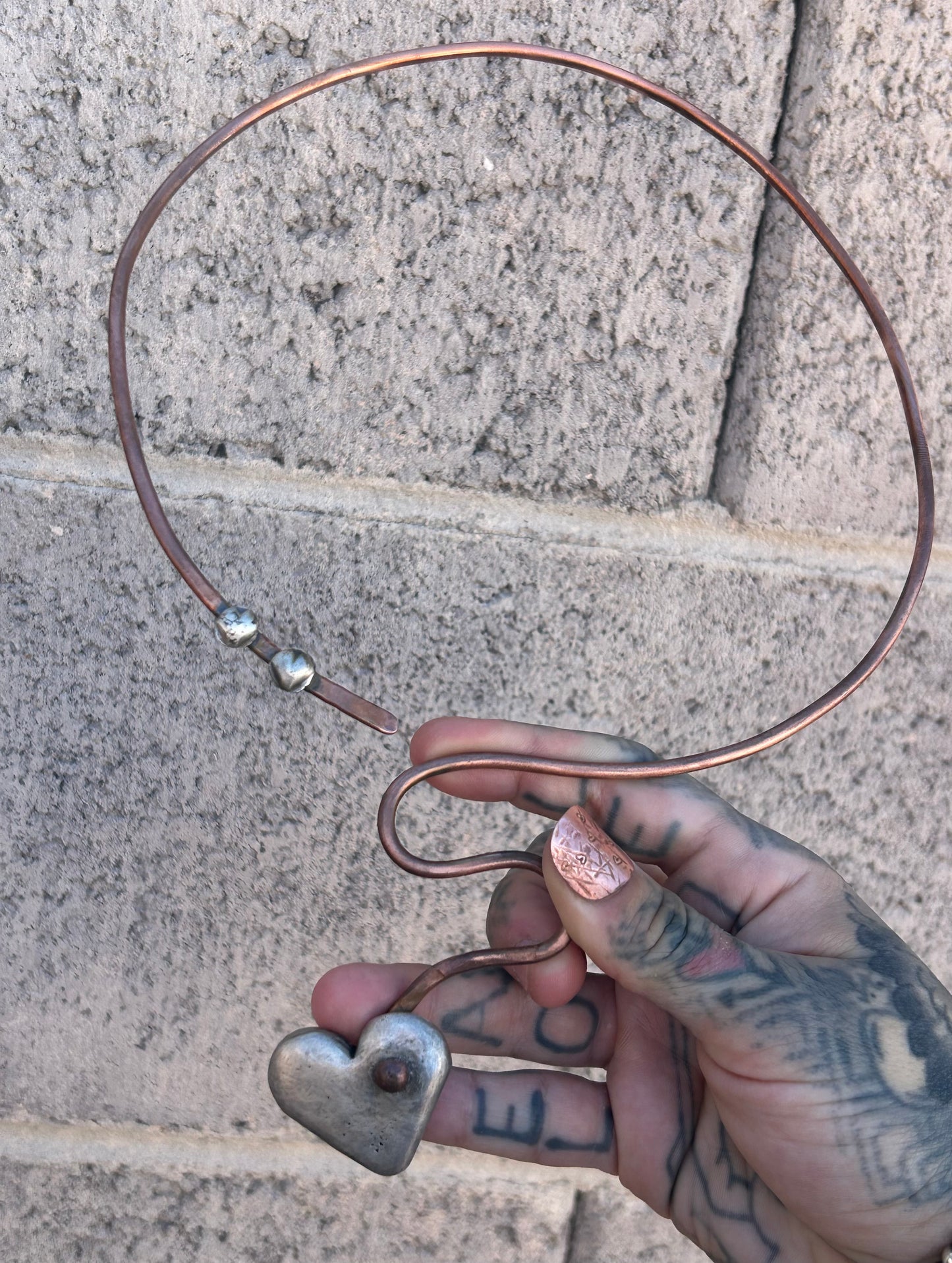 GUZ LOVE NO.54 • Mixed Metal Sterling & Copper Handmade Collar Necklace