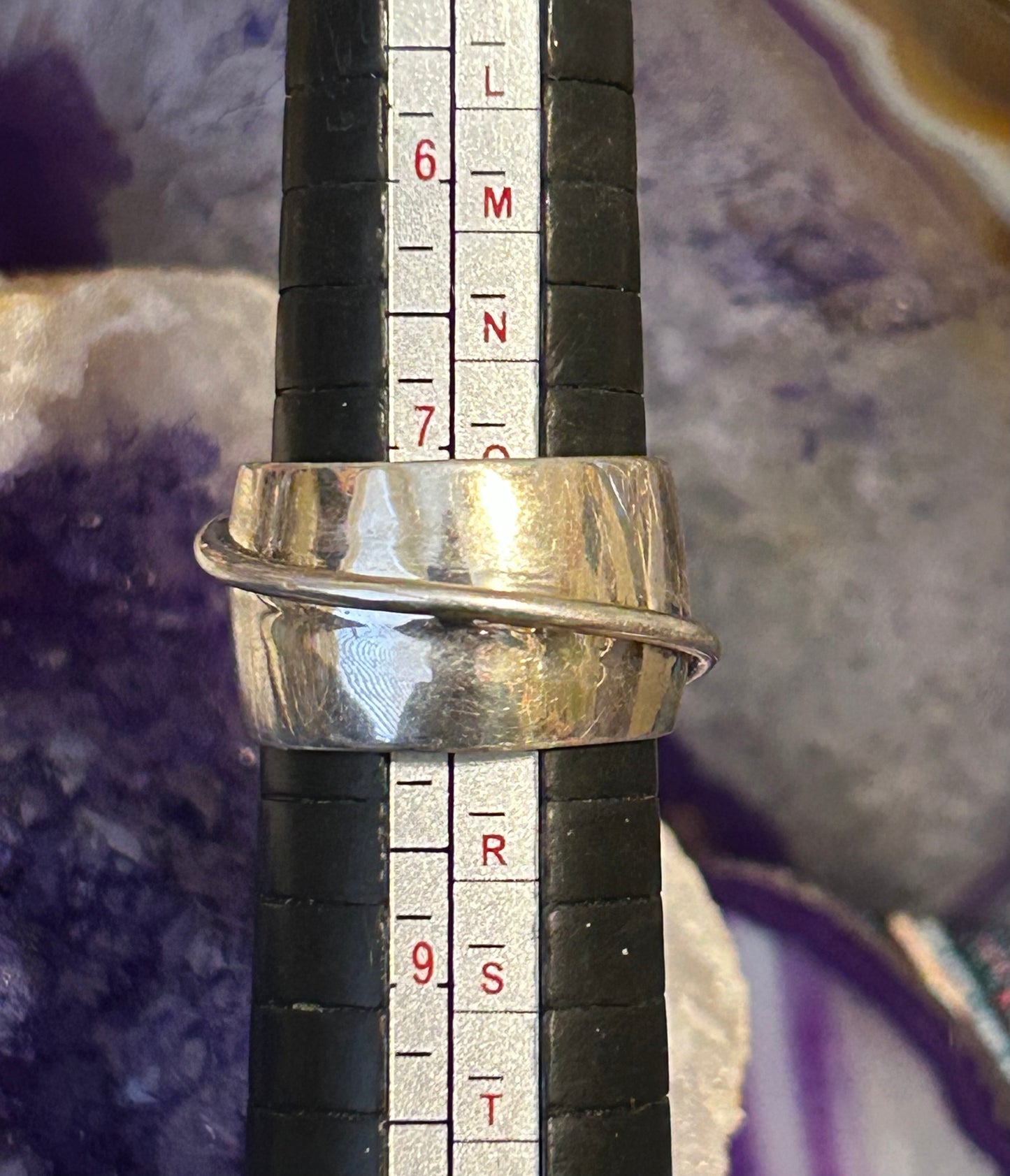 Lilly Barrack Sterling Silver Vintage Turquoise Modernist Ring Size 7