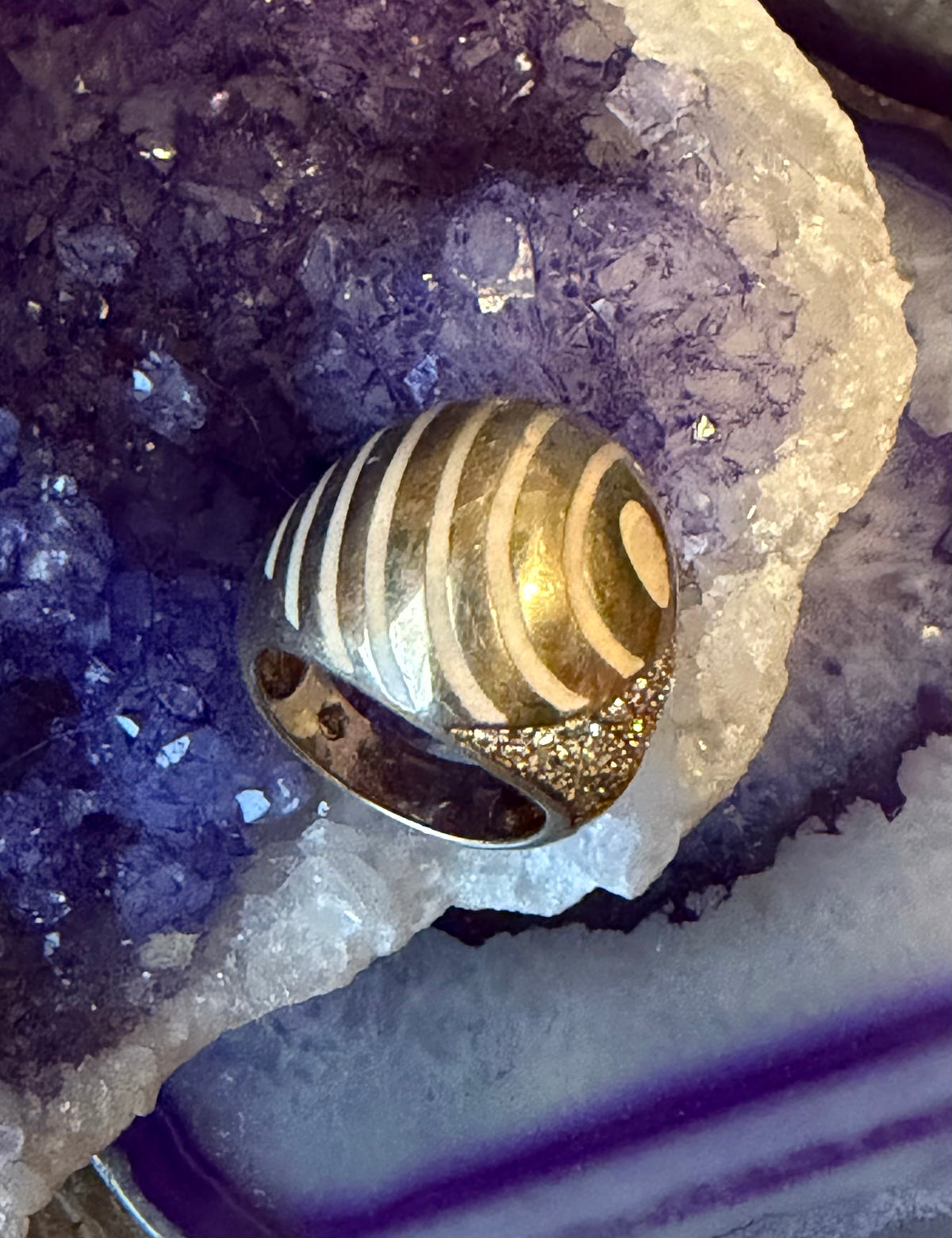 Vintage Estate Gold Over Sterling Silver Abstract Ring • Size 5