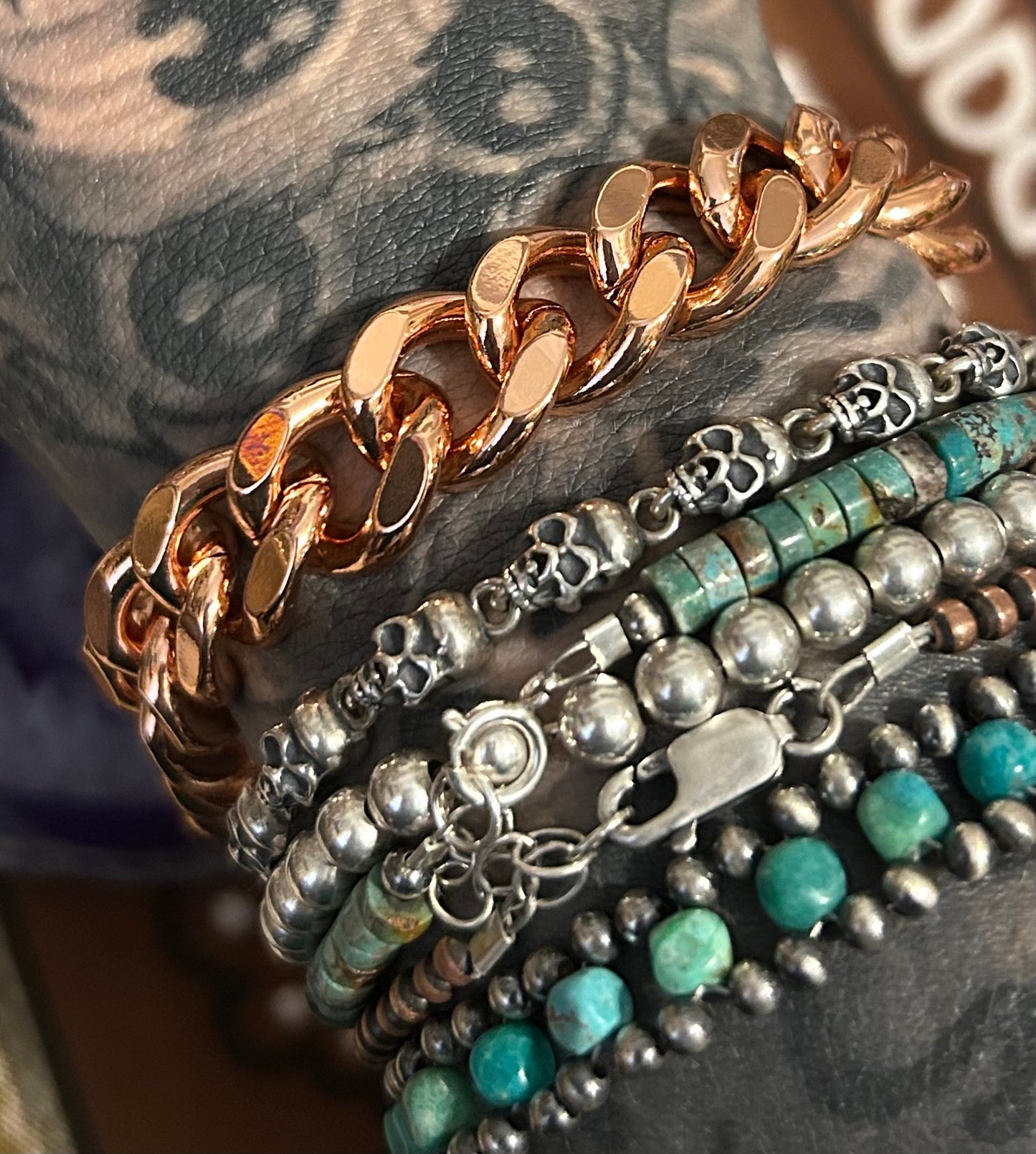 Solid Copper Heavy Cuban Link Bracelet