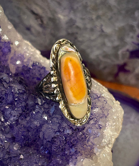 Vintage Sterling Silver Blister Pearl Ring Size 6.75