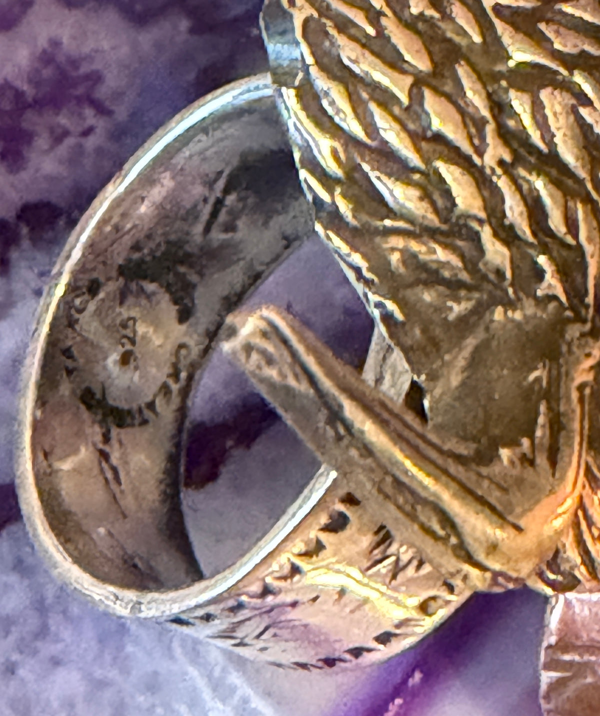 Sterling Silver Modern Taxco Mexico Buffalo Bison Adjustable Statement Ring