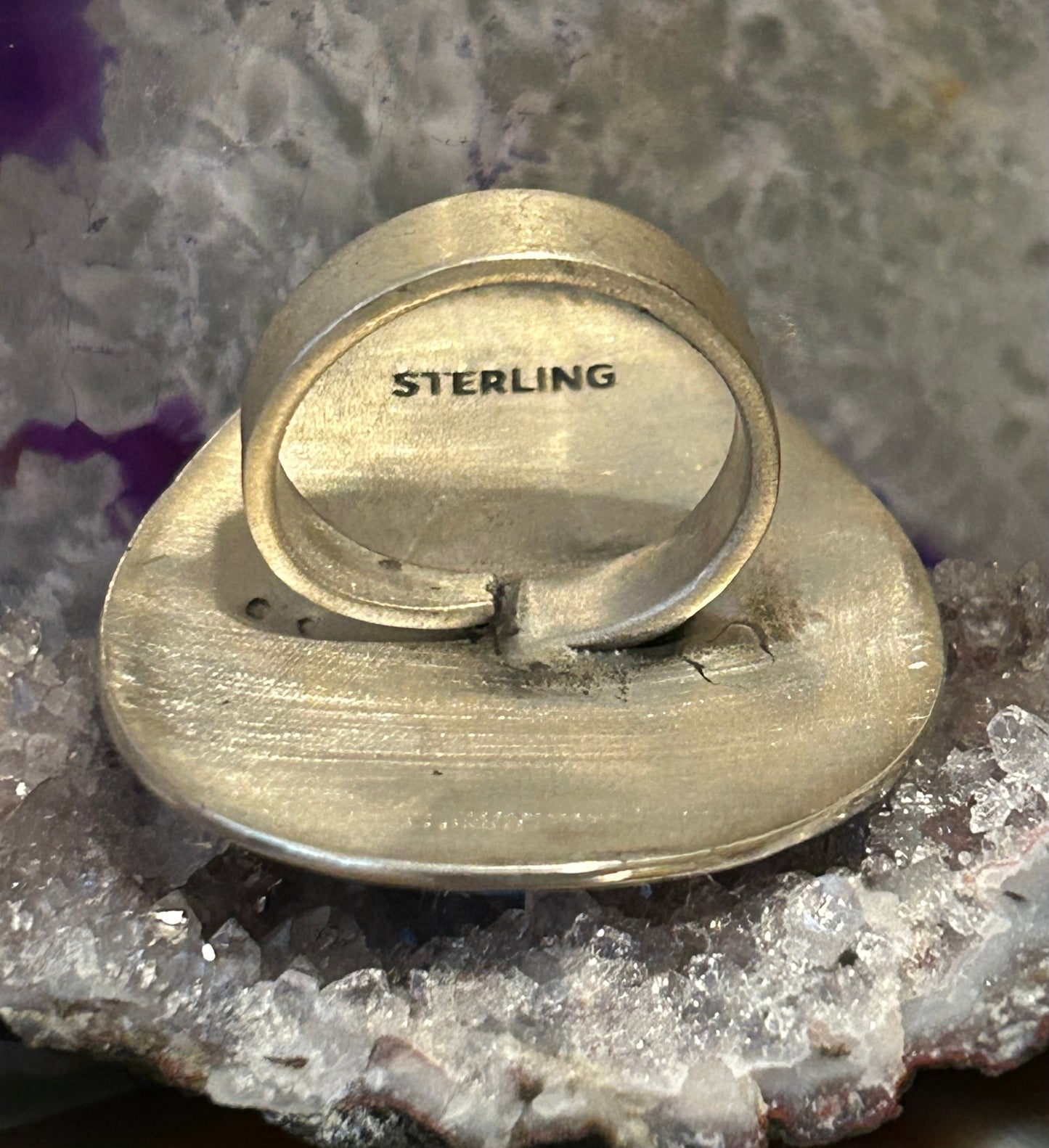 Sterling Silver Southwestern Buffalo & Long Horn Bull Turquoise Statement Ring