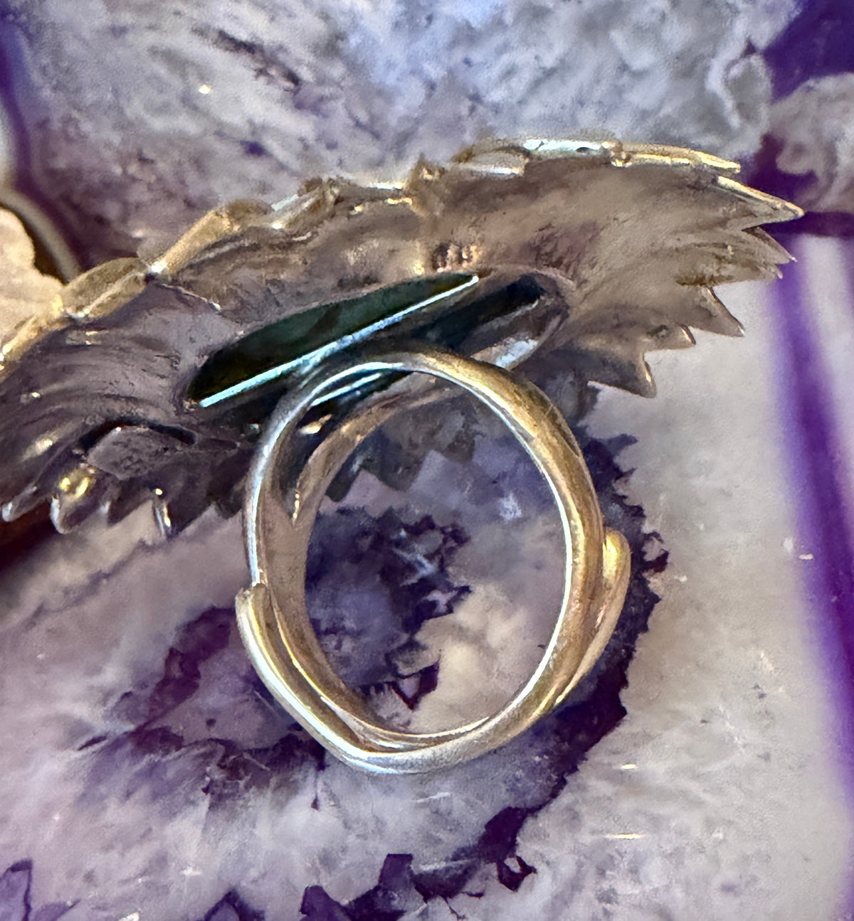 Designer SOM’S Sterling Silver Large Sunflower & Turquoise Statement Ring