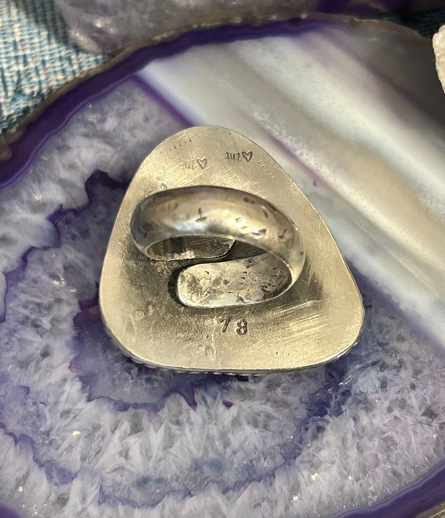 GUZ LOVE NO.78 • Sterling Silver Large Turquoise Adjustable Ring