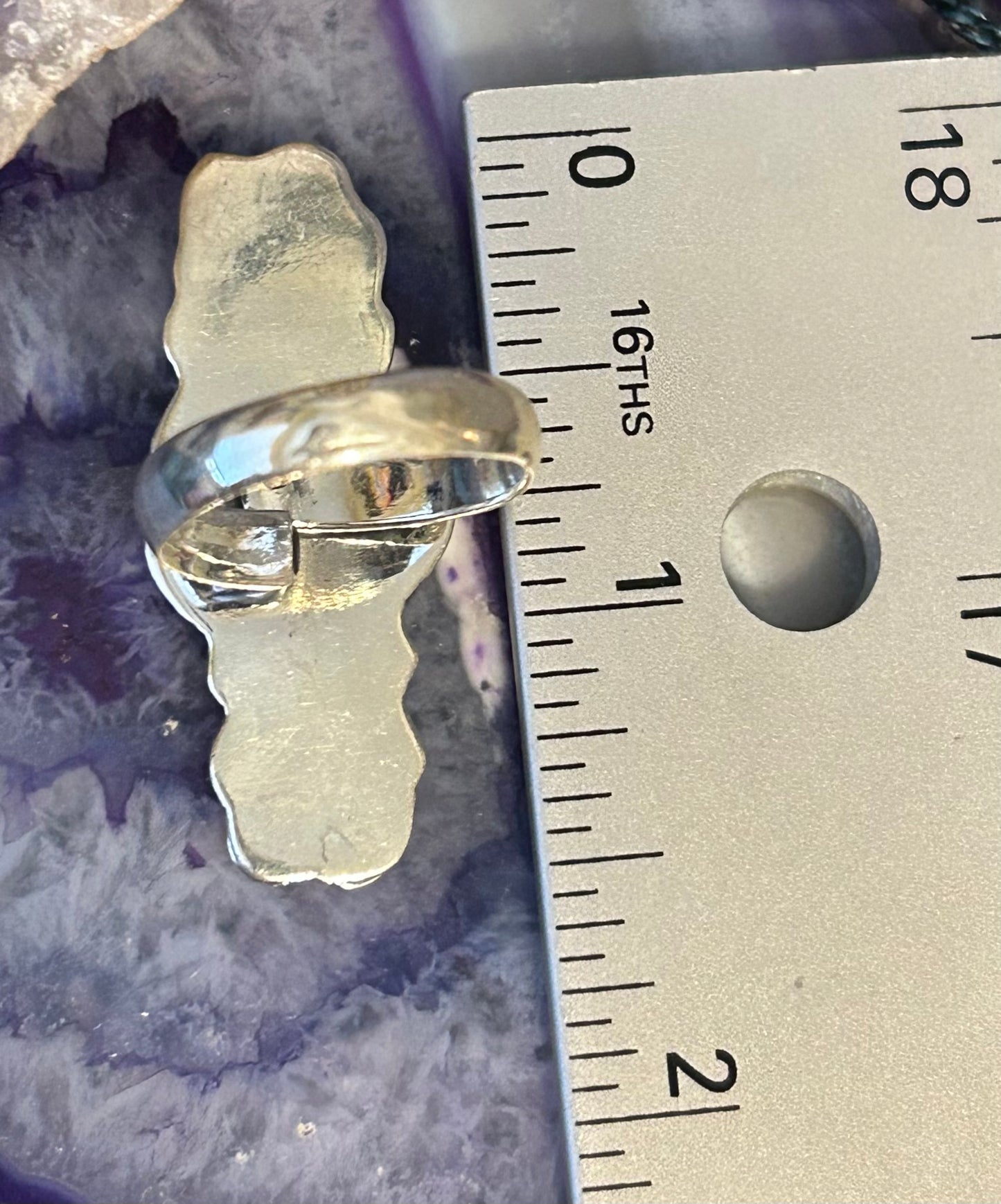 Sterling Silver Taxco Mexico Three Flower Long Ring • Adjustable