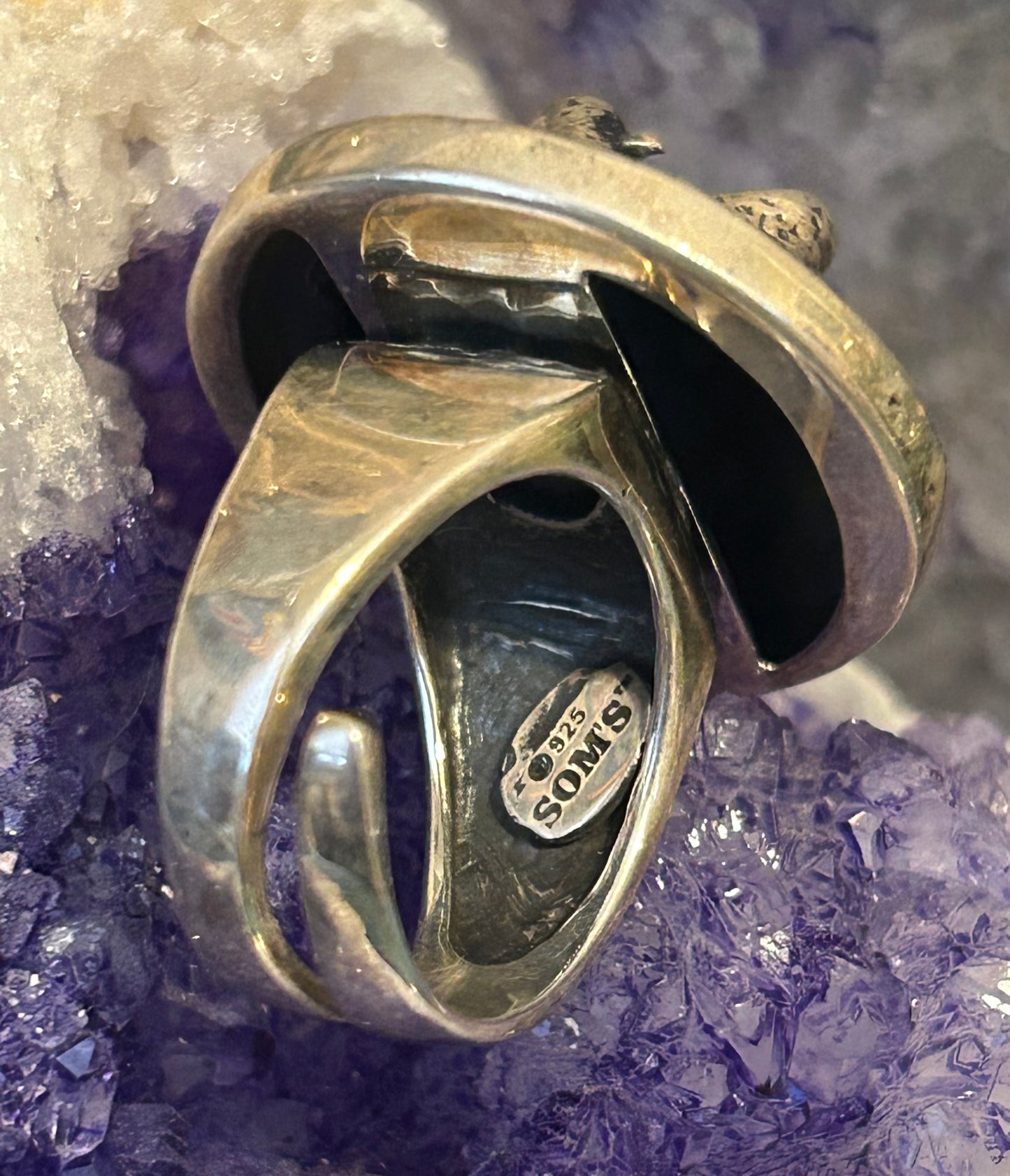 Sterling Silver Designer SOM’S Statement Roaring Bear Adjustable Ring