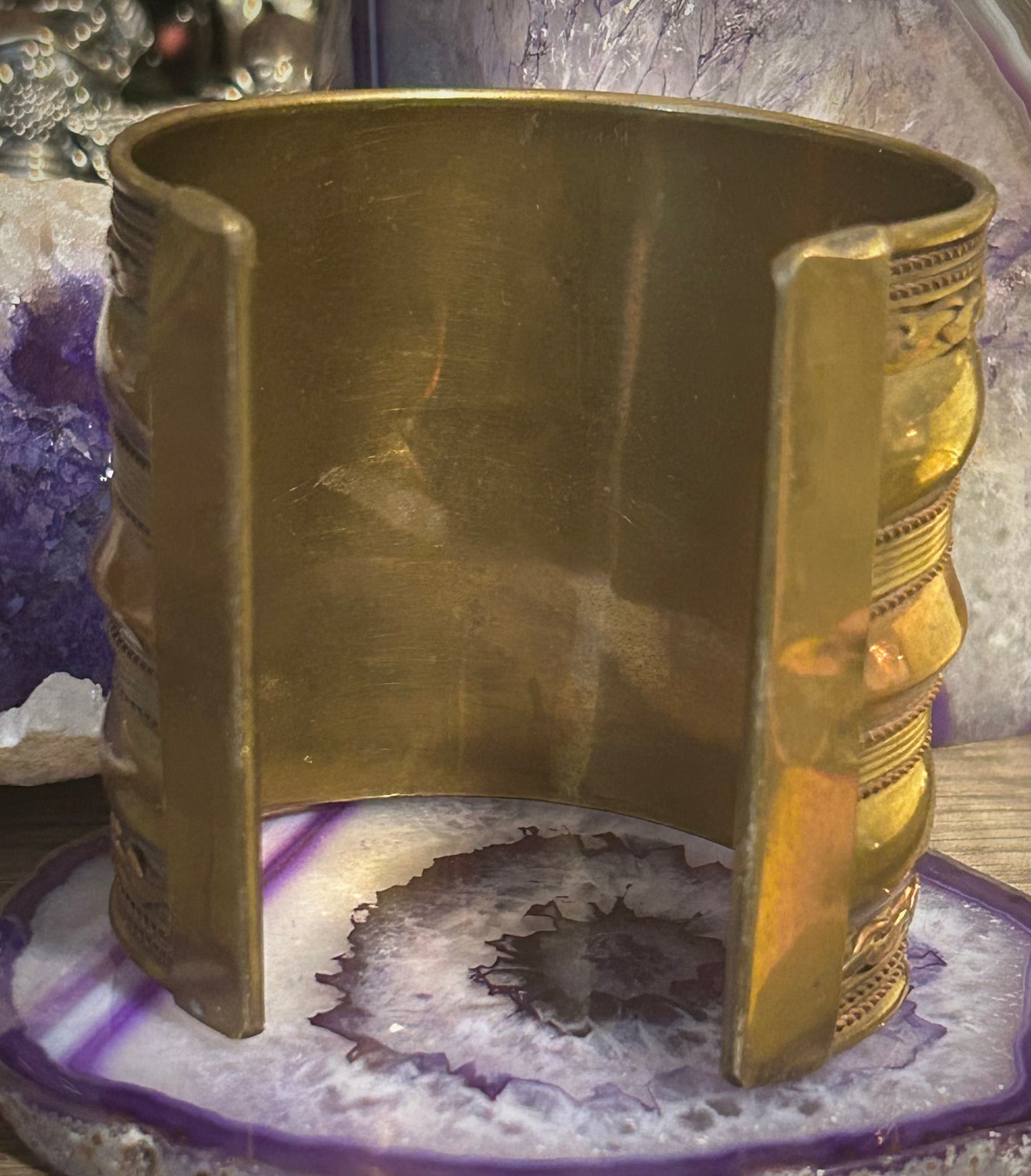 Vintage Brass & Copper Mixed Metals Wide Cuff Bracelet