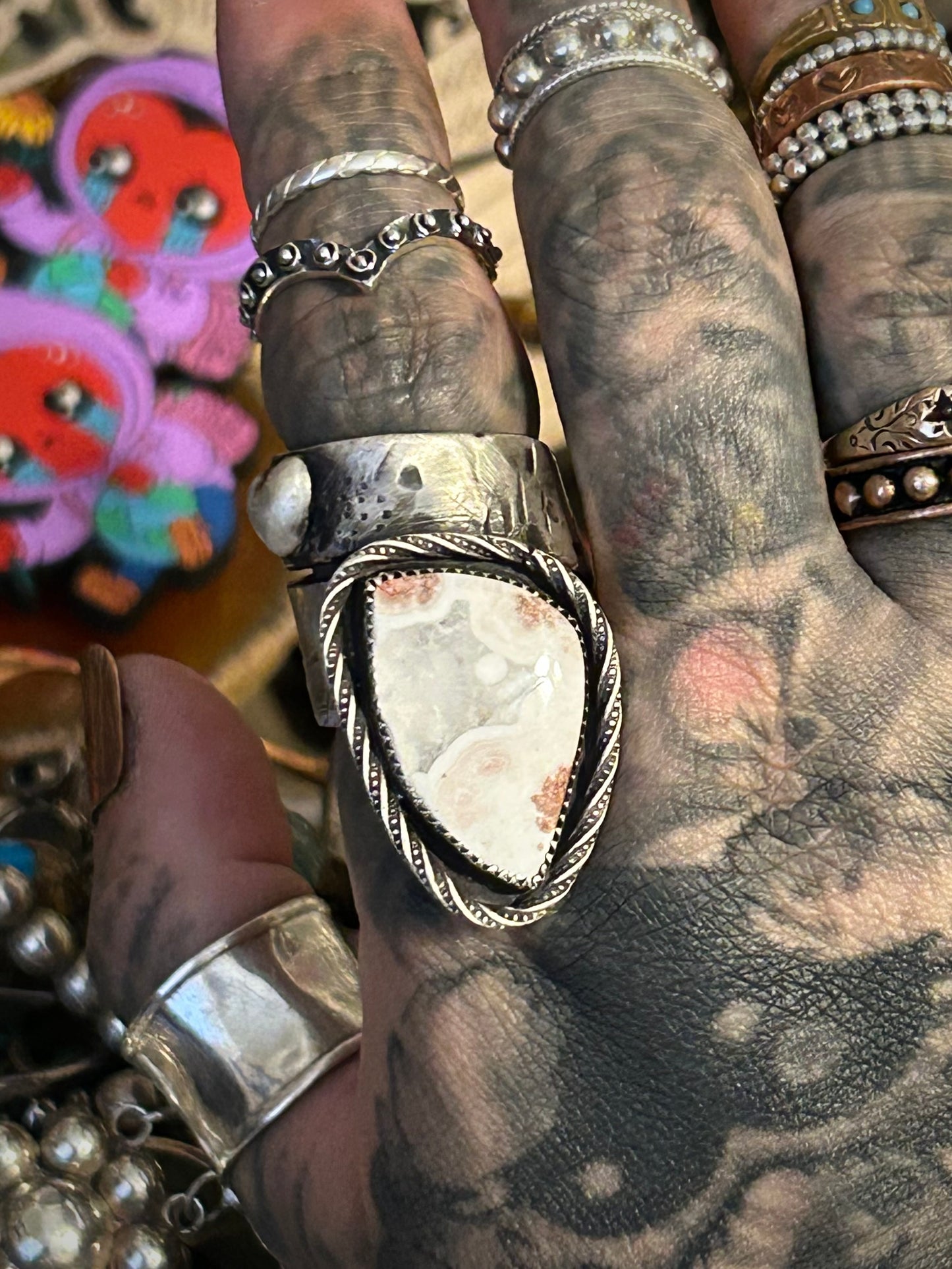 GUZ LOVE NO.100 • Sterling Silver “Apocalypse Rhodochrosite” Ring