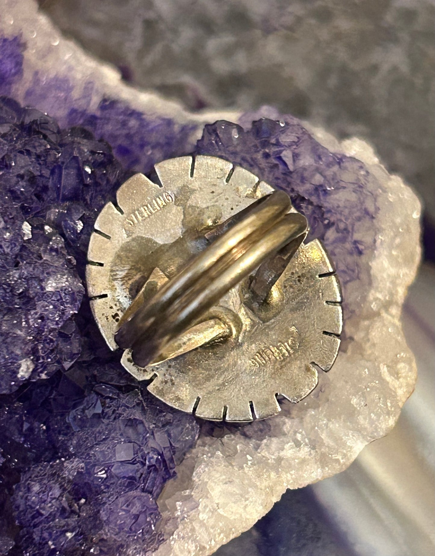 Sterling Silver Oval Natural Turquoise Ring • Size 7