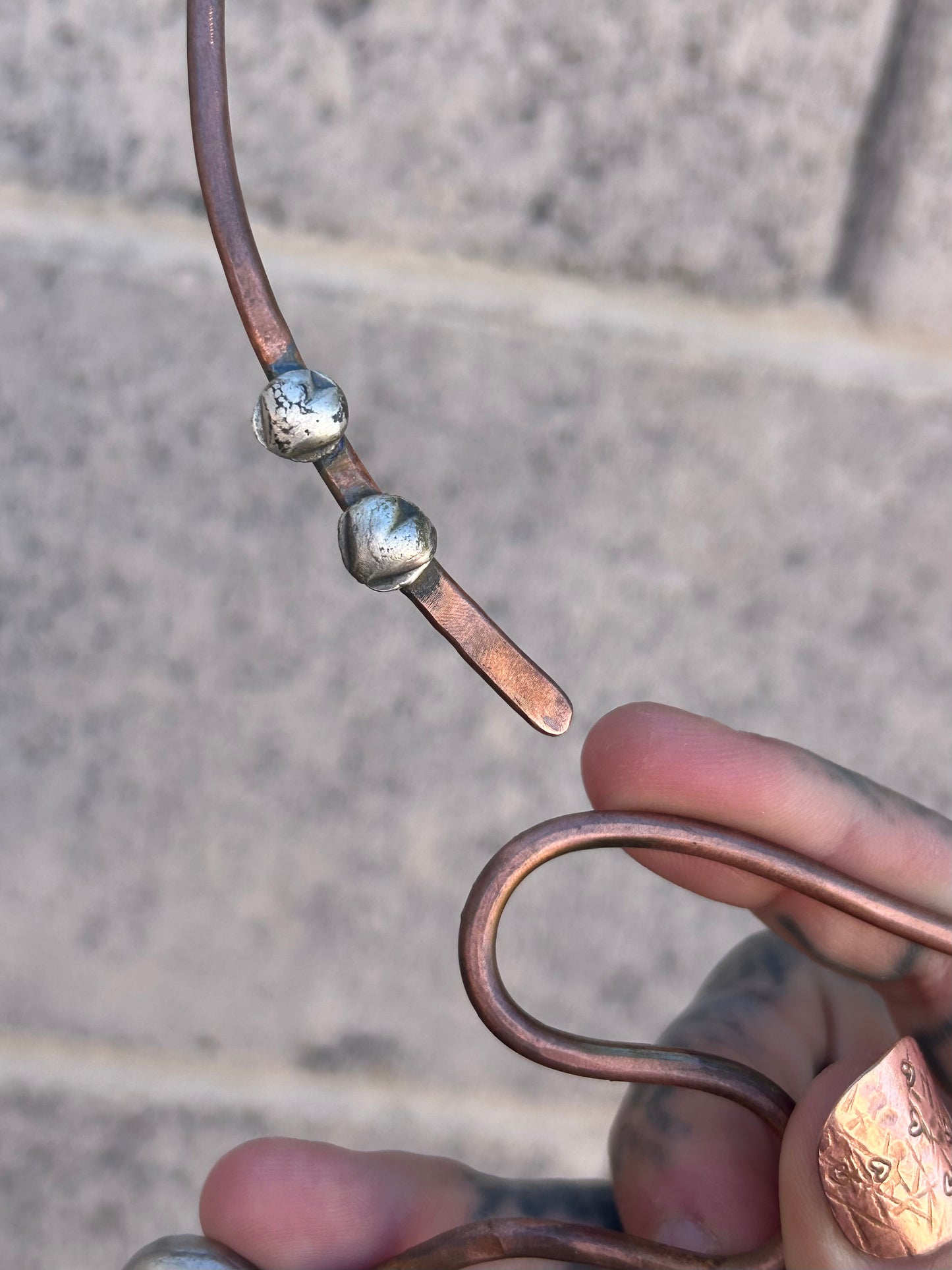 GUZ LOVE NO.54 • Mixed Metal Sterling & Copper Handmade Collar Necklace