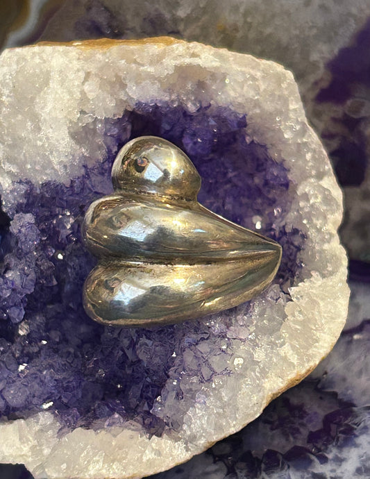 Vintage Sterling Silver Huge Chunky Modernist Abstract Ring Size 8