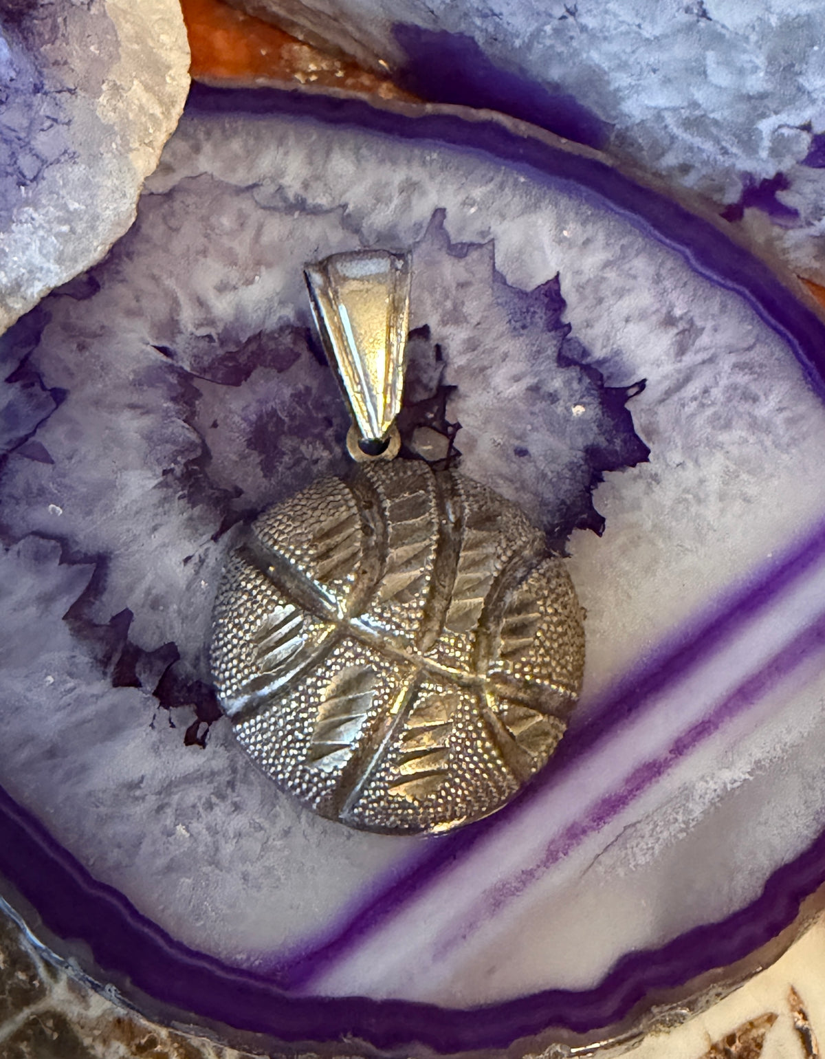 Vintage Sterling Silver 925 Large Basketball Pendant