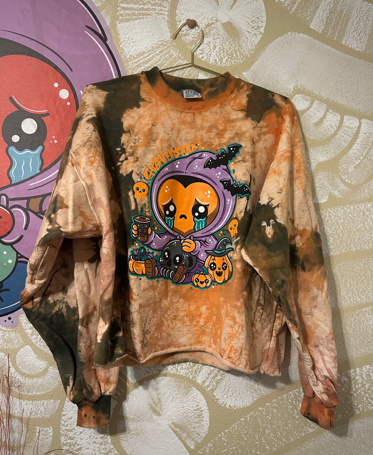 KID GRIMM “Spooky Season” Custom Dyed Crewneck Sweatshirt • Oversized M
