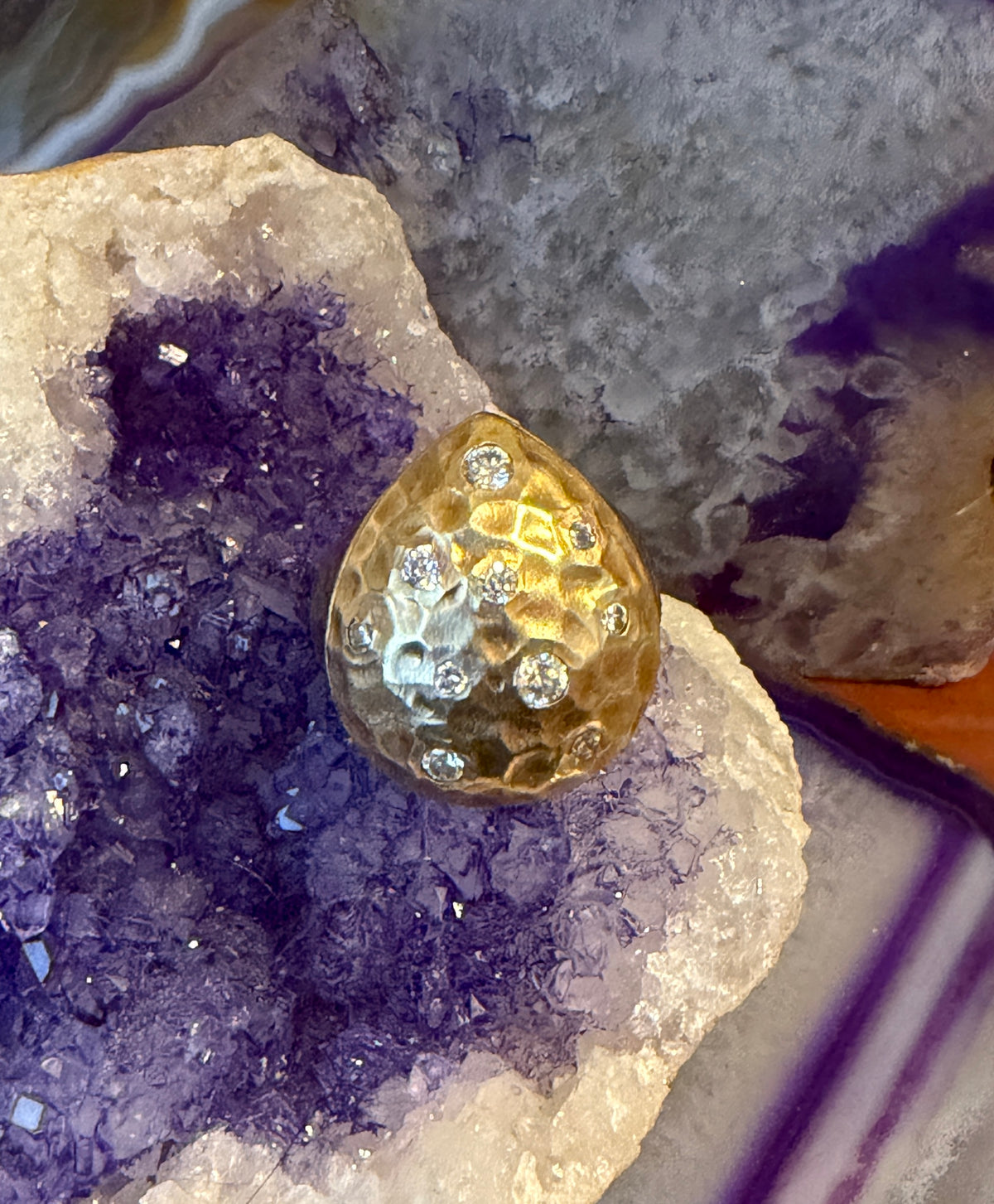 Vintage Gold Over Sterling Silver Touches Of Sparkle Modernist Ring Size 7