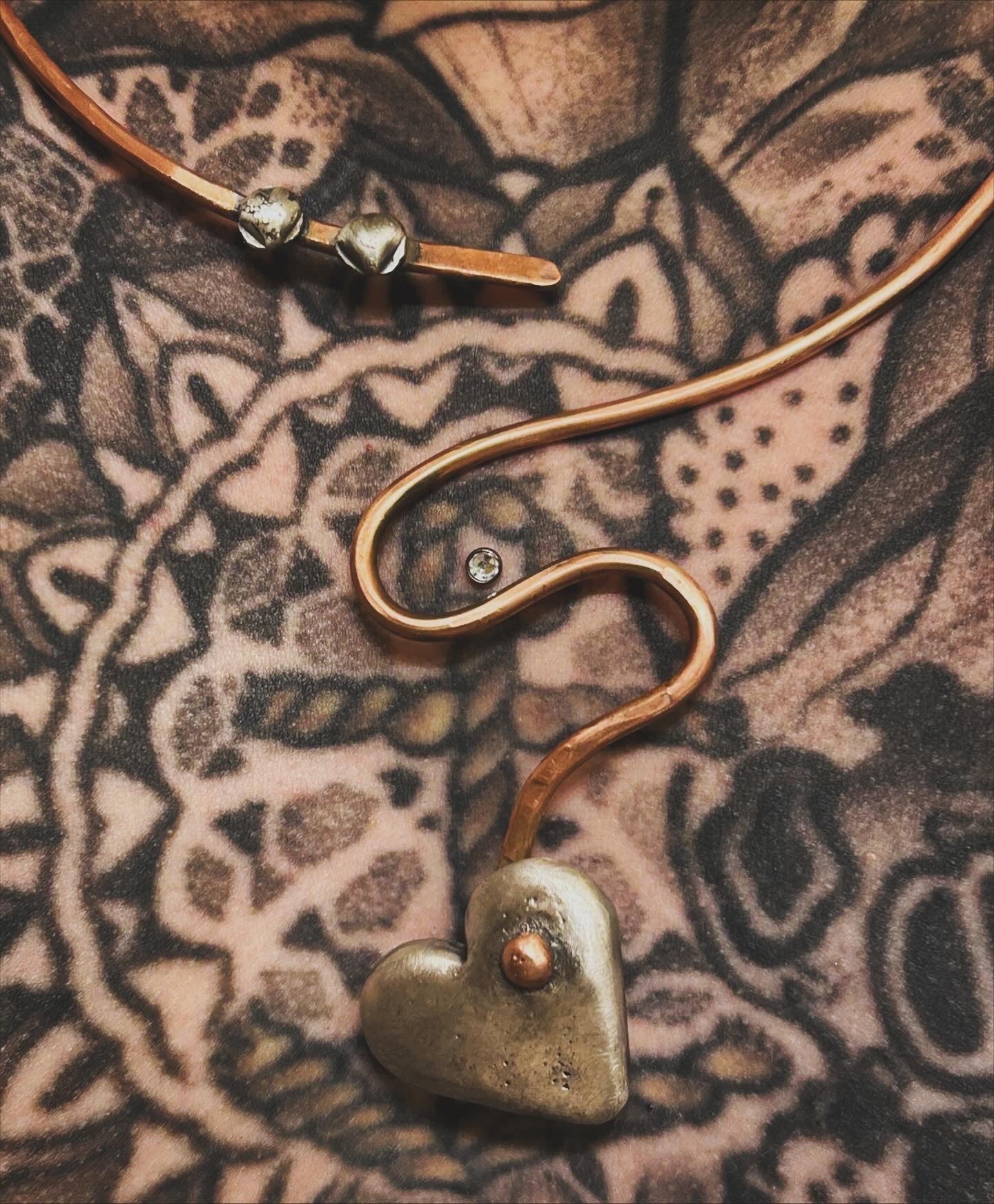 GUZ LOVE NO.54 • Mixed Metal Sterling & Copper Handmade Collar Necklace