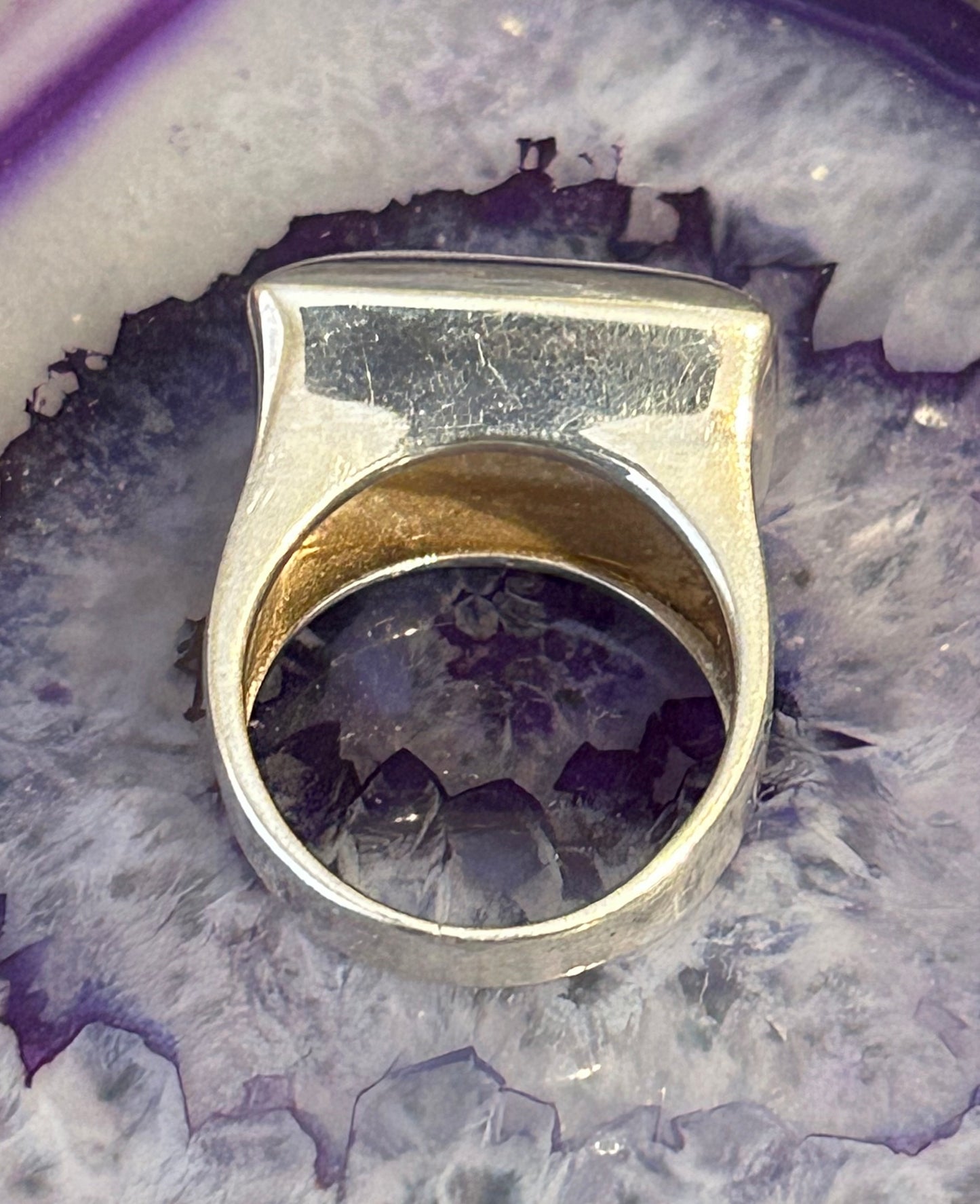 Vintage Sterling Silver Modernist Ring Size • 8