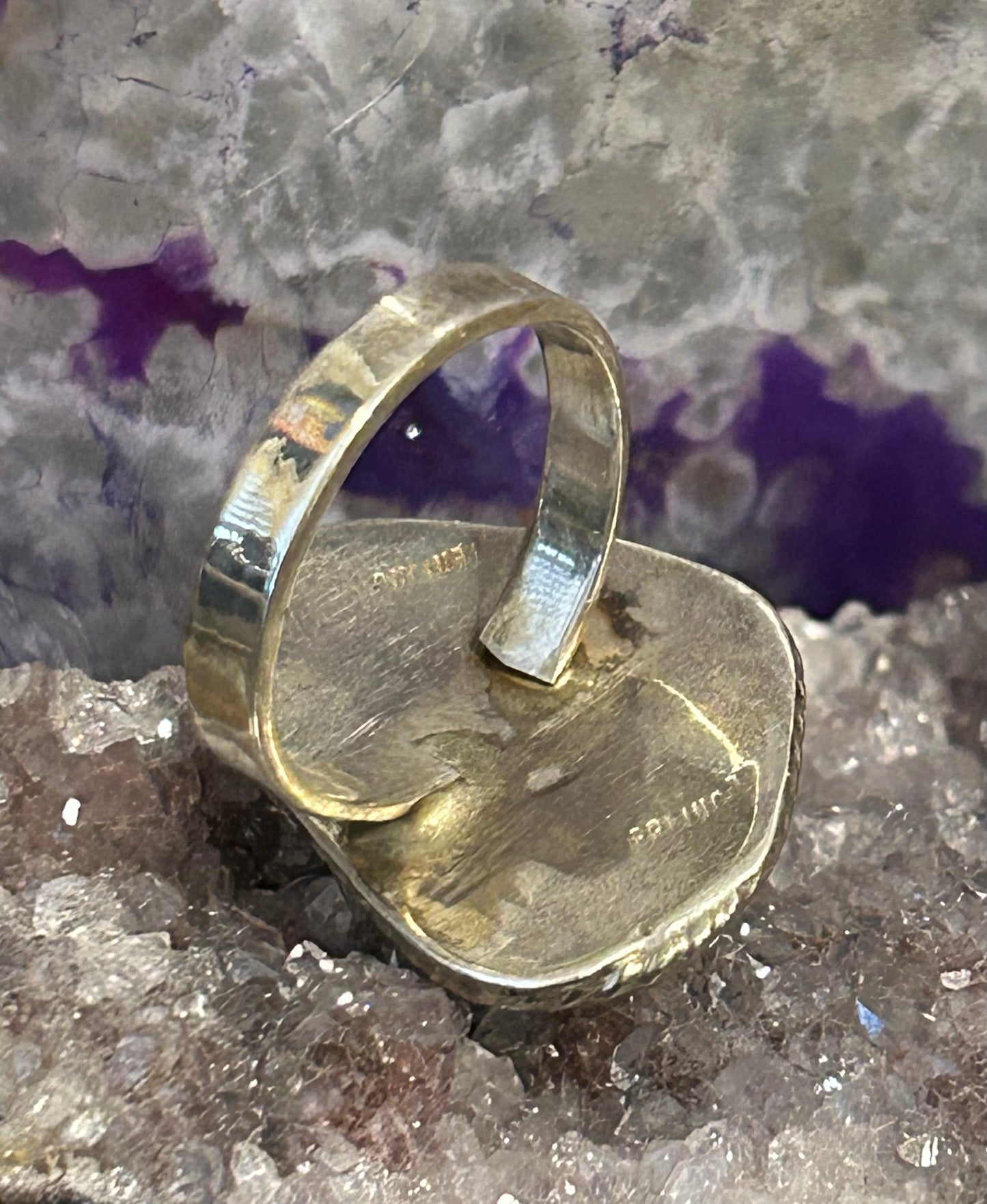 Sterling Silver Green Turquoise Single Stone Handmade Ring Size 8