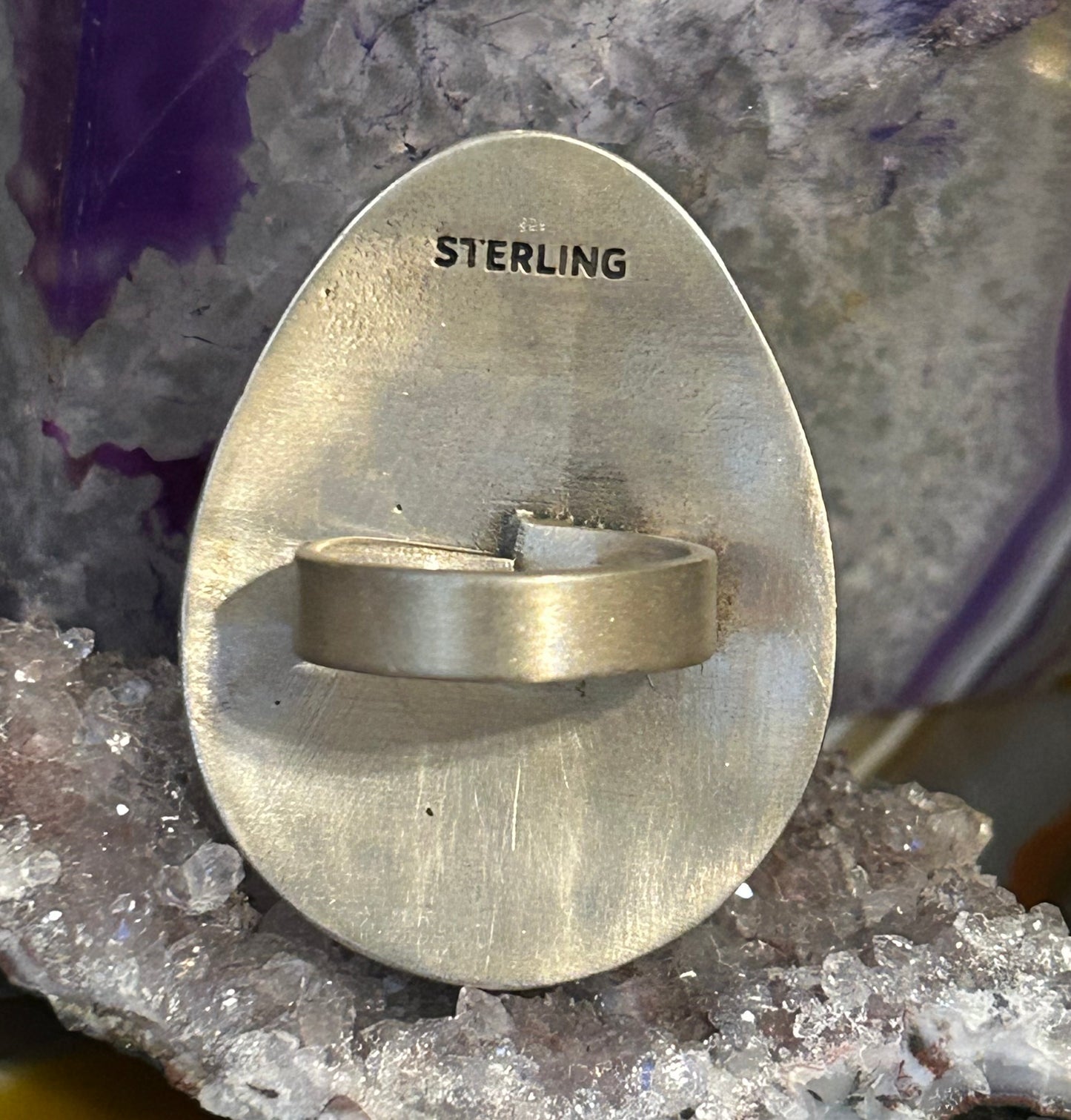 Sterling Silver Southwestern Buffalo & Long Horn Bull Turquoise Statement Ring