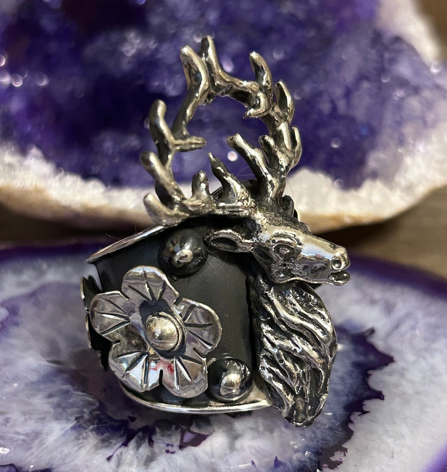 Sterling Silver Taxco Mexico Handmade Deer Ring