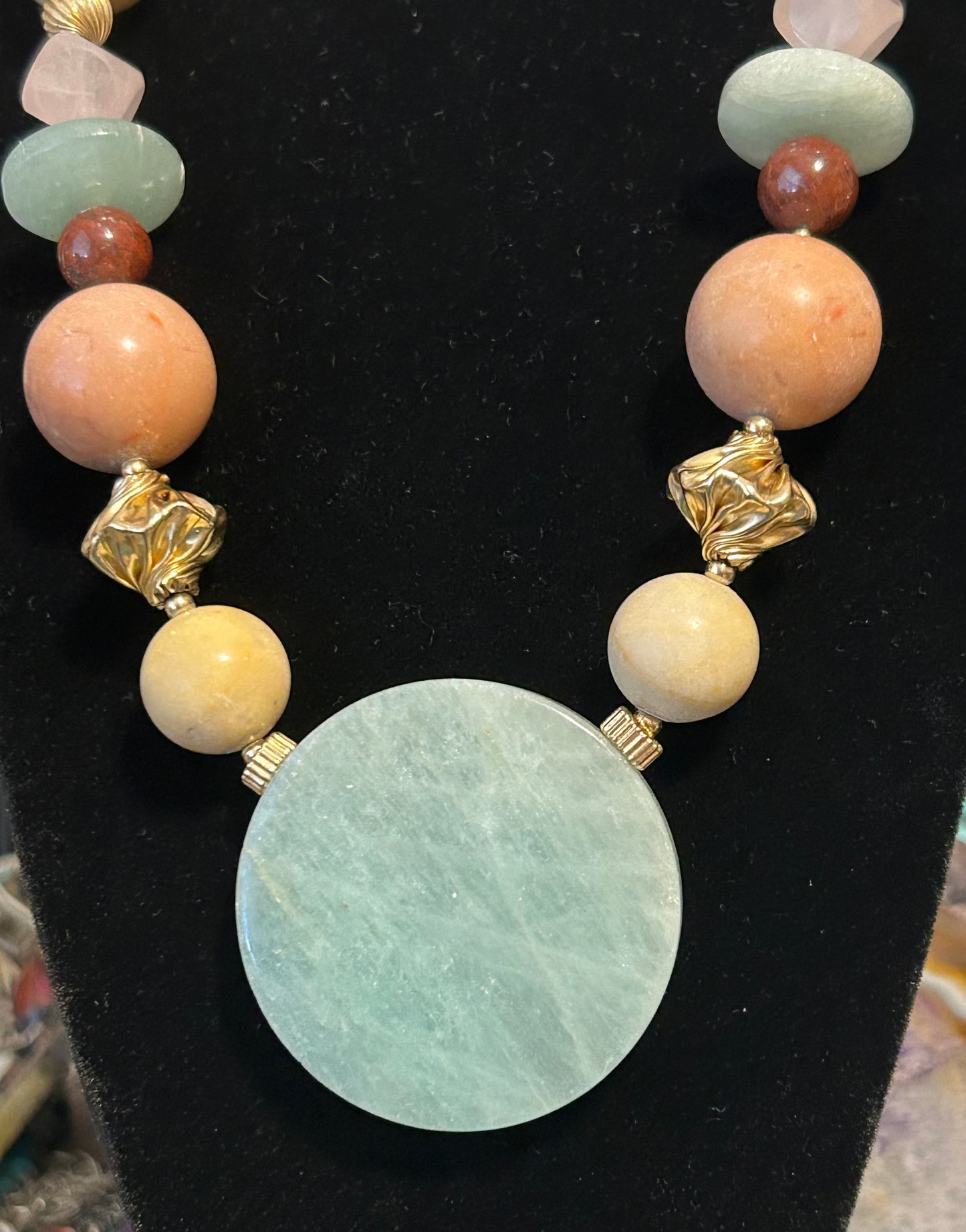 Vintage Deadstock Rosemary G Ro-Do Multi Stone Bead Necklace