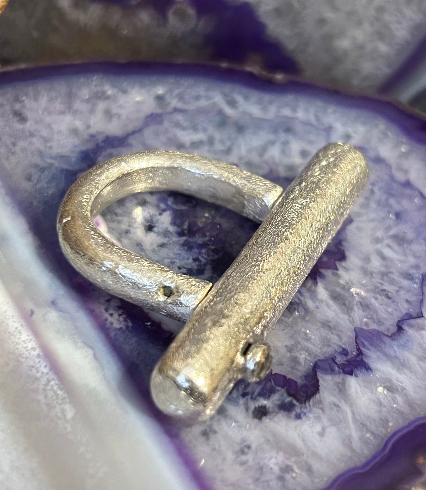 GUZ LOVE NO.83 • Sterling Silver Abstract Modernist  White Topaz Ring • Sz 8