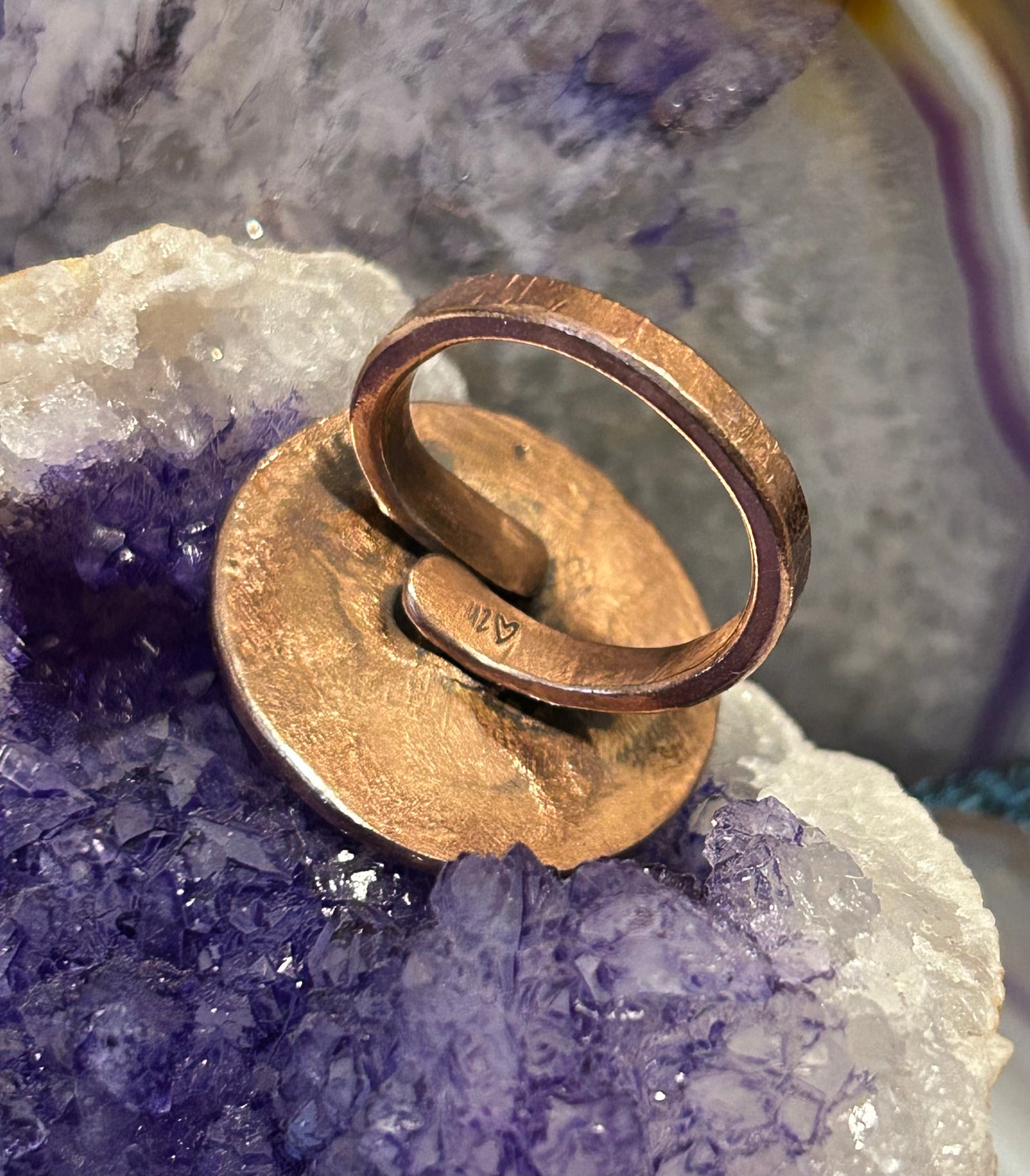 GUZ LOVE Copper SAD FACE Adjustable Ring