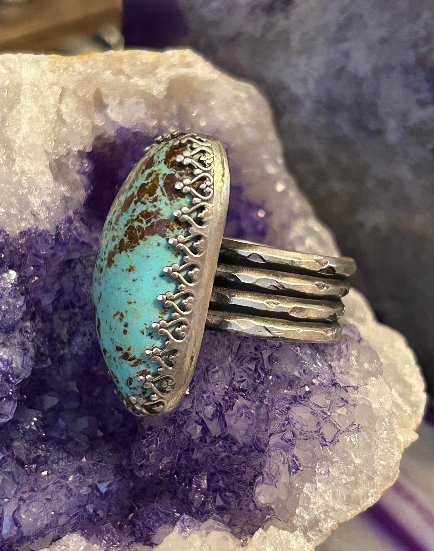 GUZ LOVE NO.90 • Large Turquoise & Sterling Ring Size 6-7