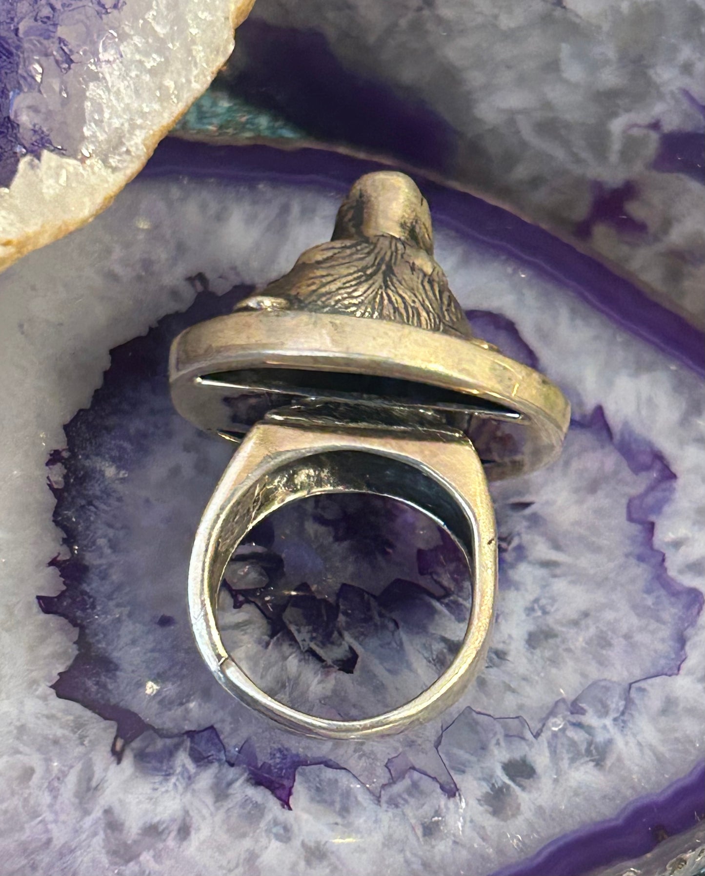 Sterling Silver Designer SOM’S Statement Roaring Bear Adjustable Ring