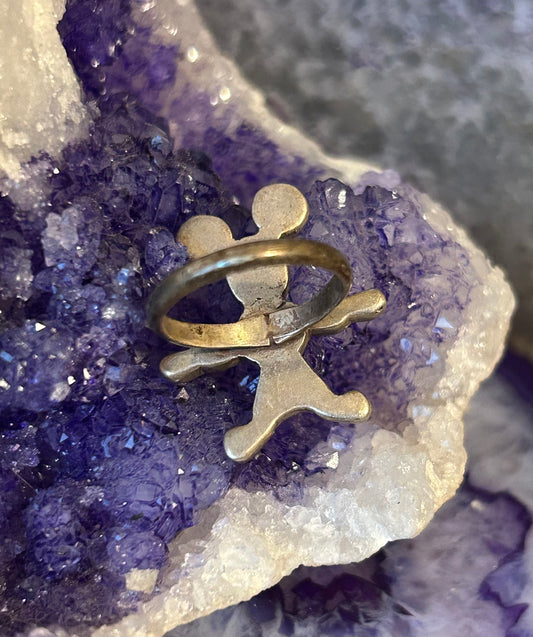 Vintage Sterling Silver Native Zuni Toons Mouse Ring Size 5.5