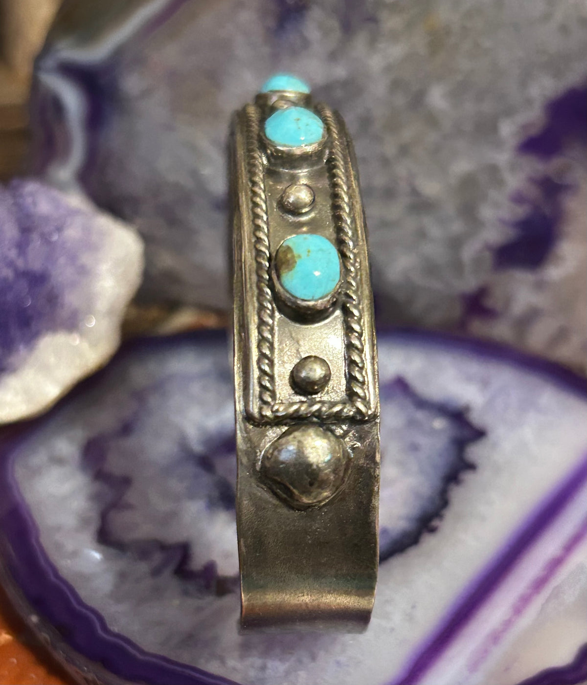 Vintage Sterling Silver Turquoise Cuff Bracelet