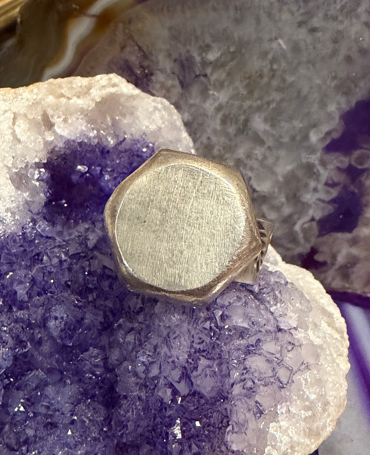 GuzFurbished x Taxco Creations Mexico Chunky Sculptural stamped Ring • Adjustable