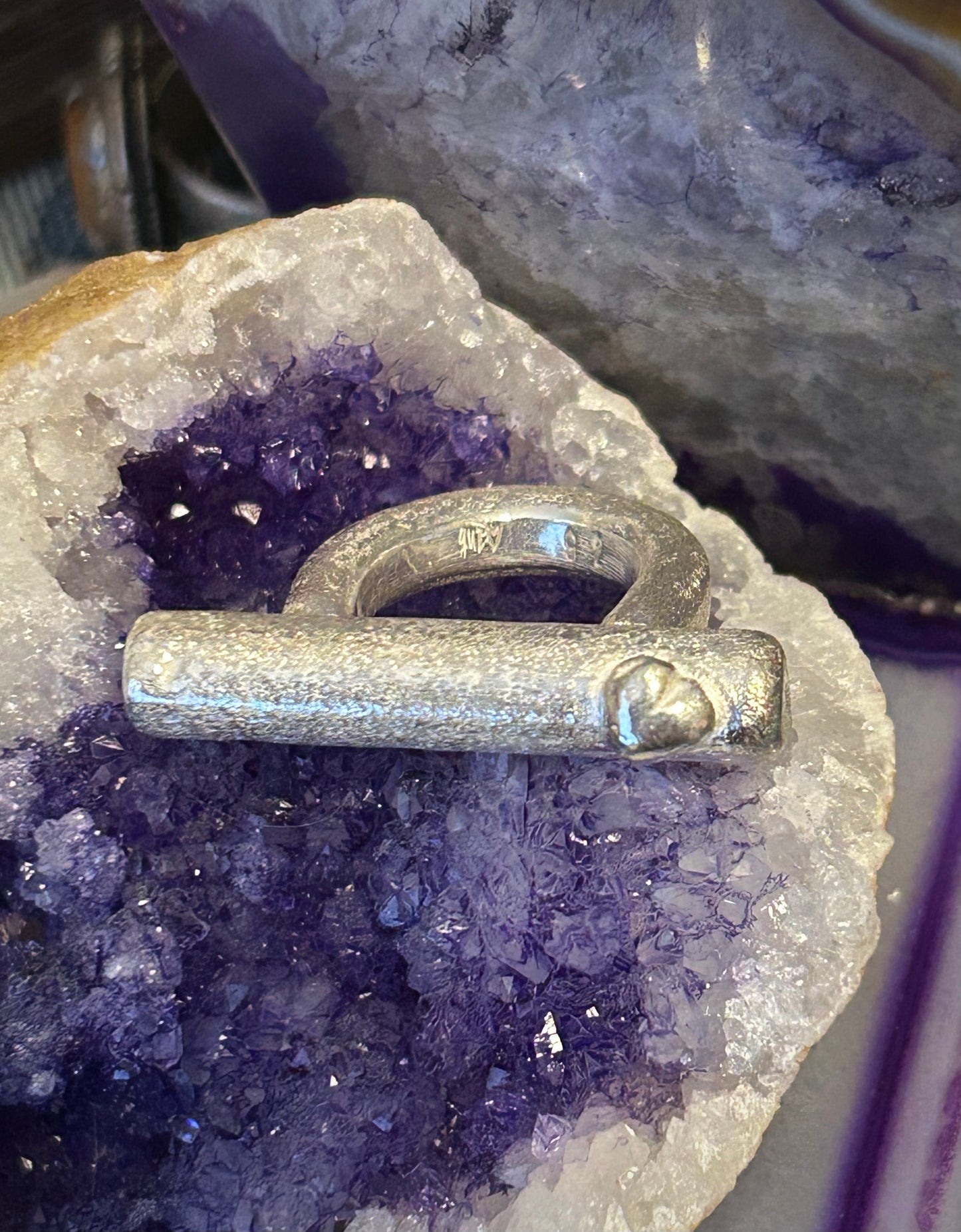 GUZ LOVE NO.92 • Sterling Silver Sculptural Abstract Bar Ring • Size 8