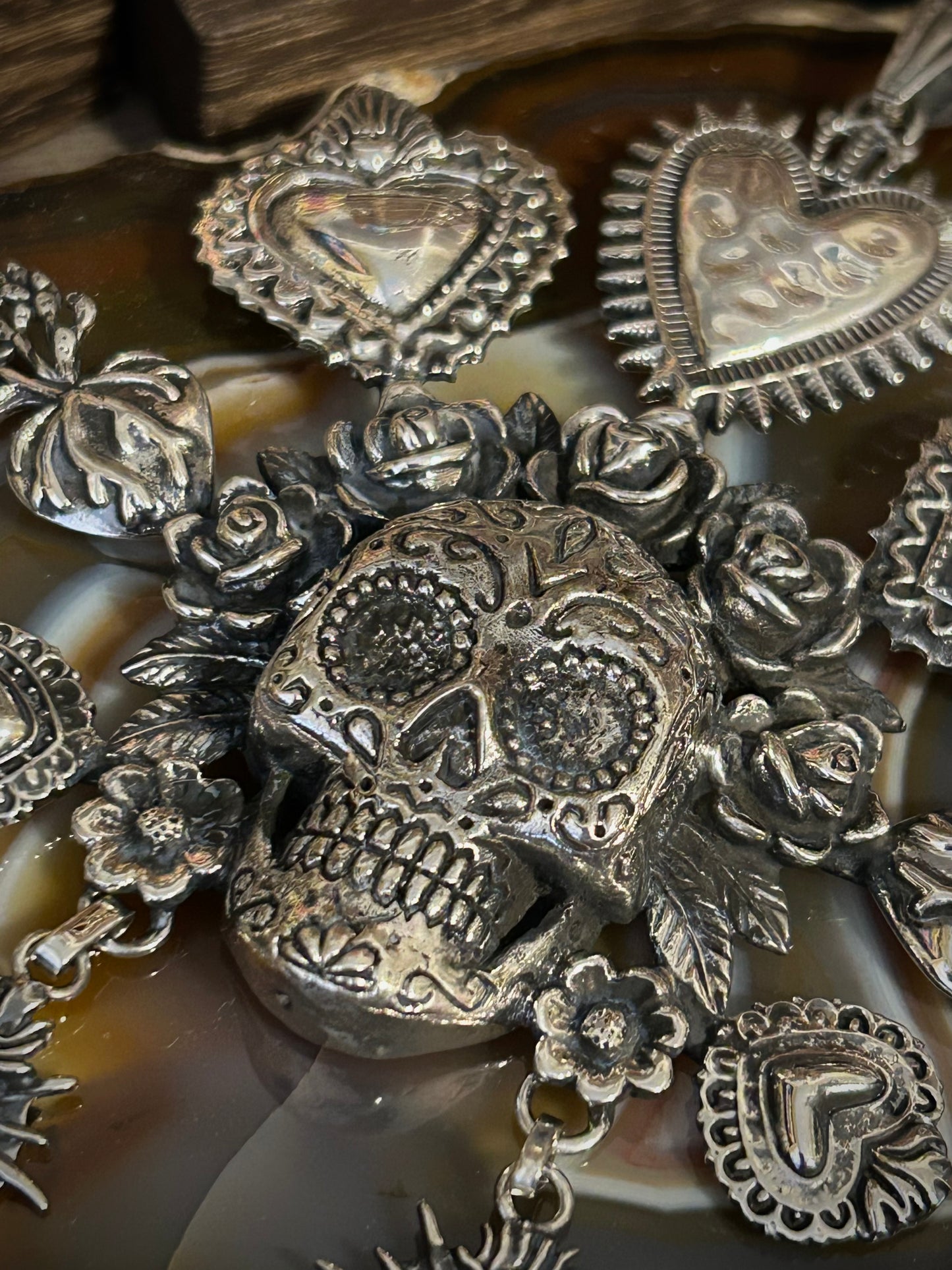Sterling Silver Taxco Mexico HUGE Catrina Pendant