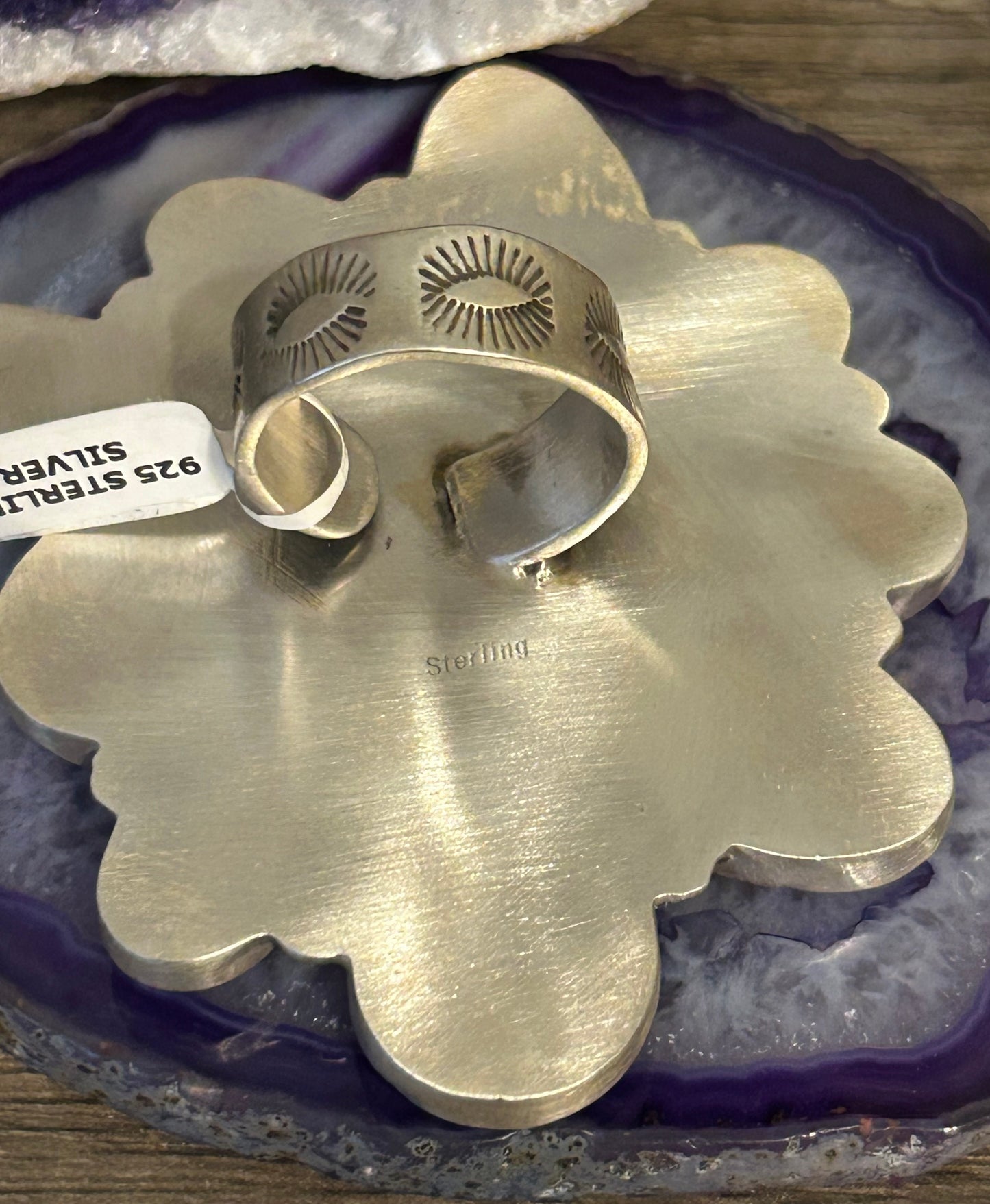 Sterling Silver & Natural Hubei Turquoise Large Multi-Stone Statement Ring Adjustable